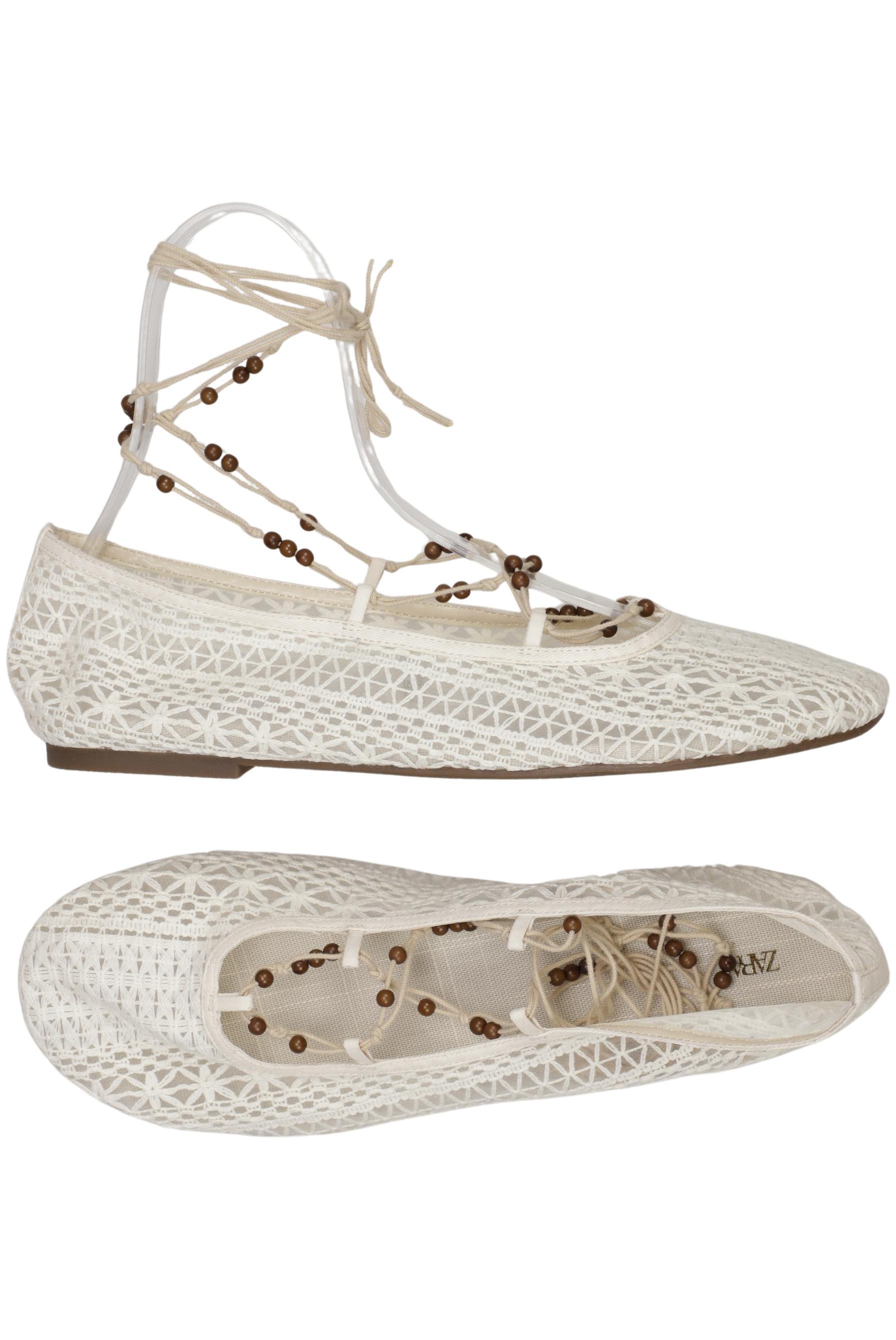 

Zara Damen Ballerinas, cremeweiß, Gr. 41