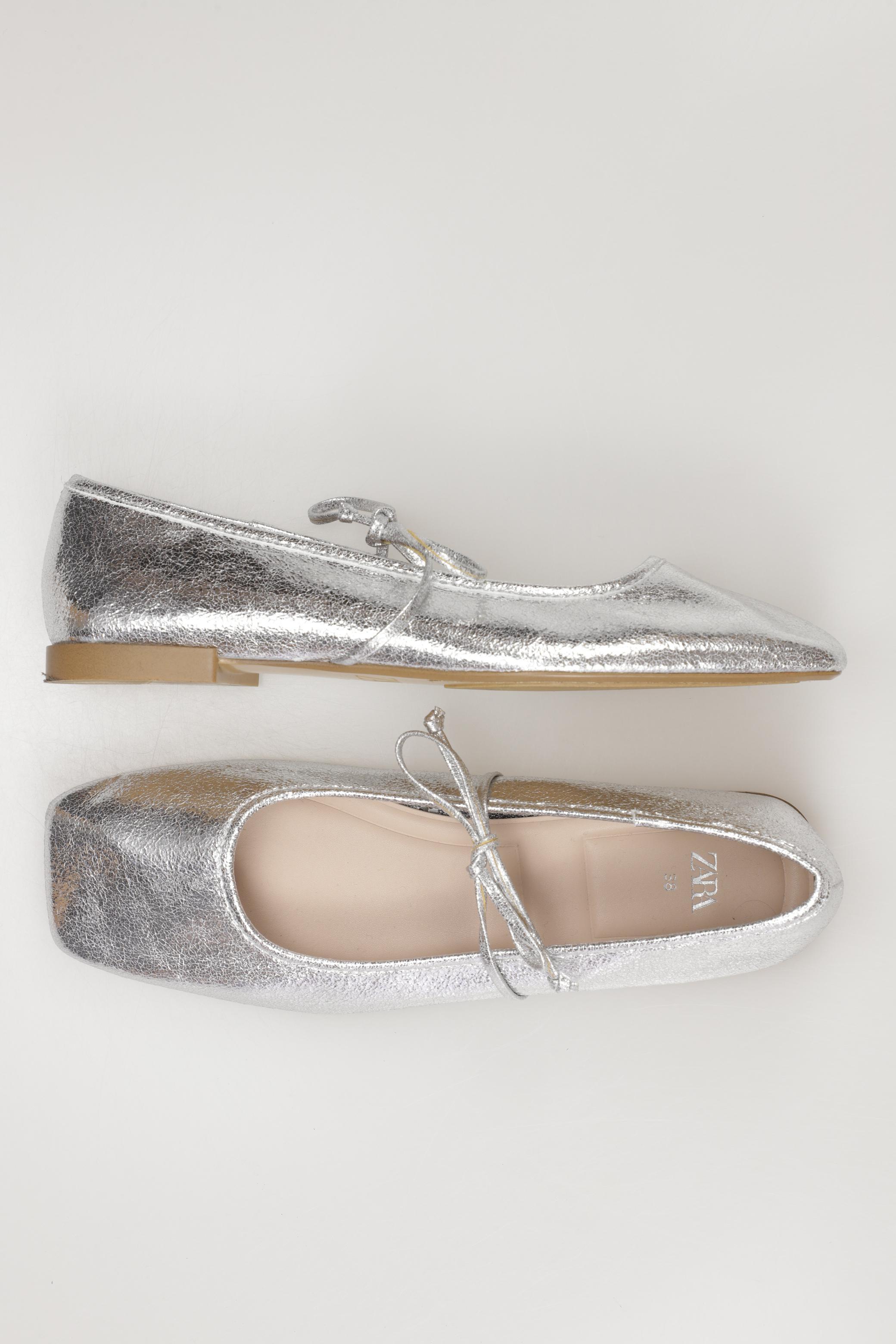 

Zara Damen Ballerinas, silber, Gr. 38
