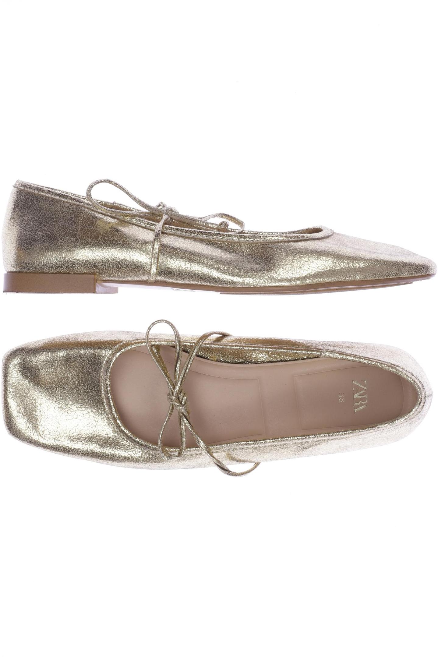 

Zara Damen Ballerinas, gold, Gr. 38