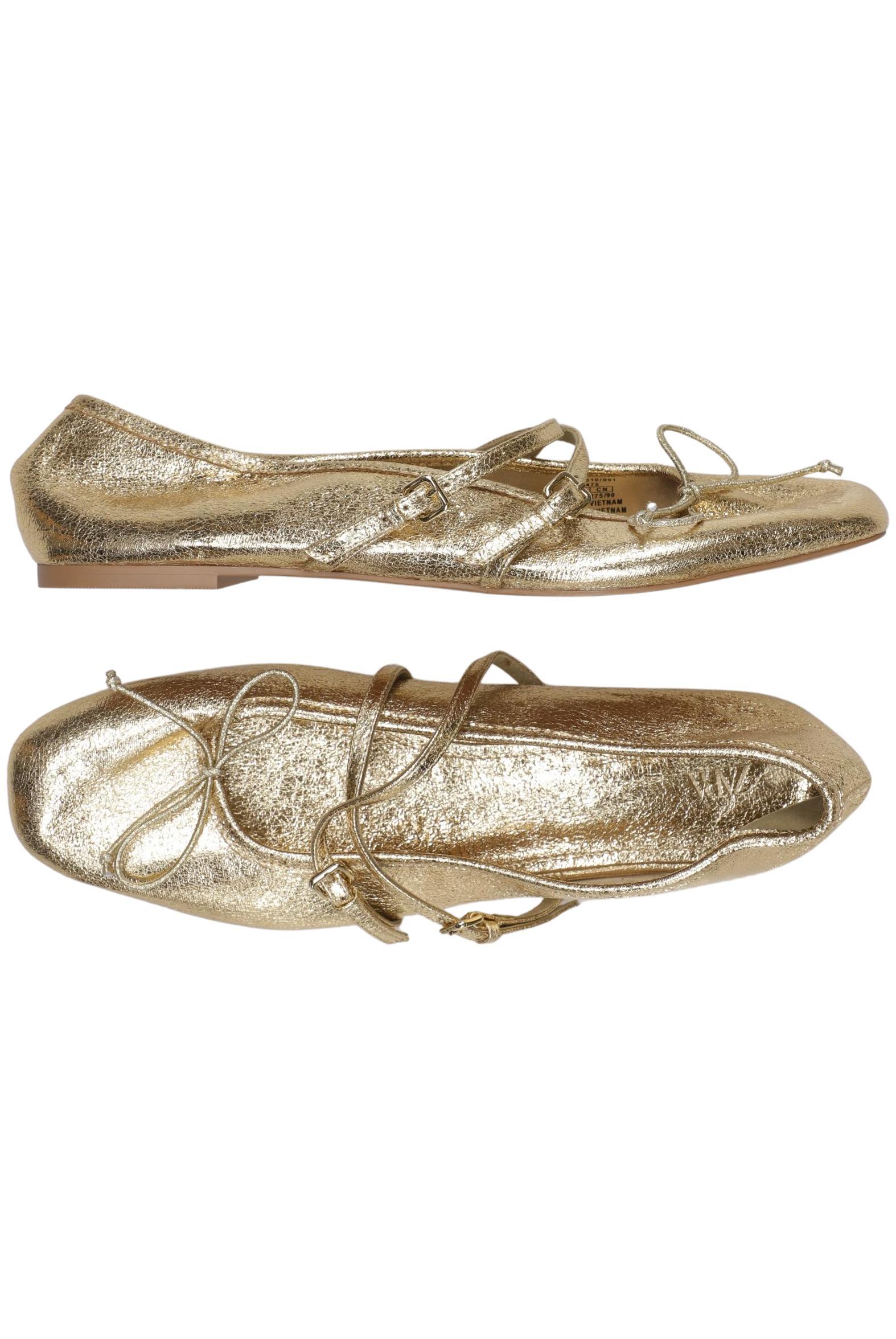 Thumbnail - Zara Damen Ballerinas, gold, Gr. 42