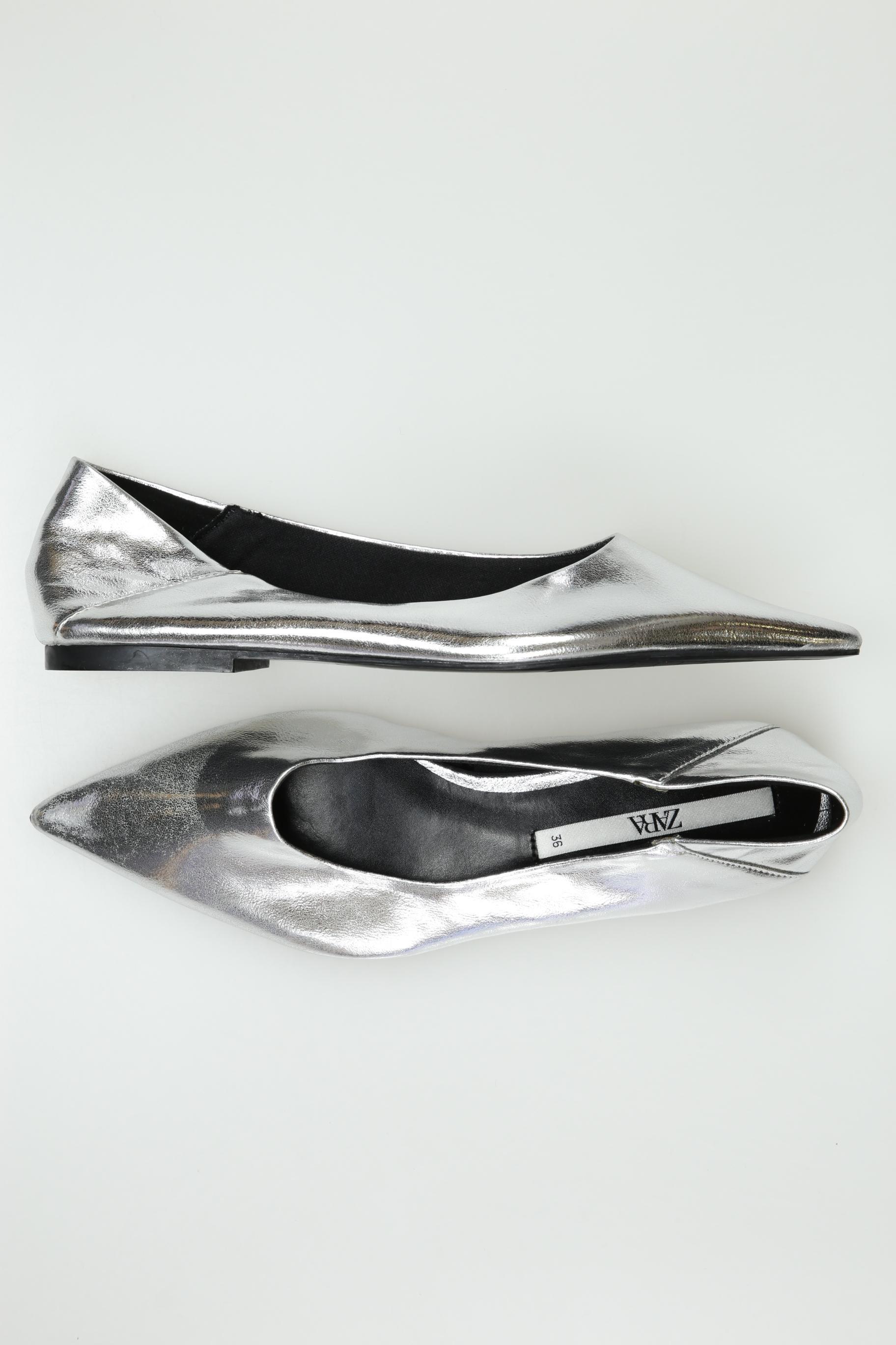 

Zara Damen Ballerinas, silber, Gr. 36