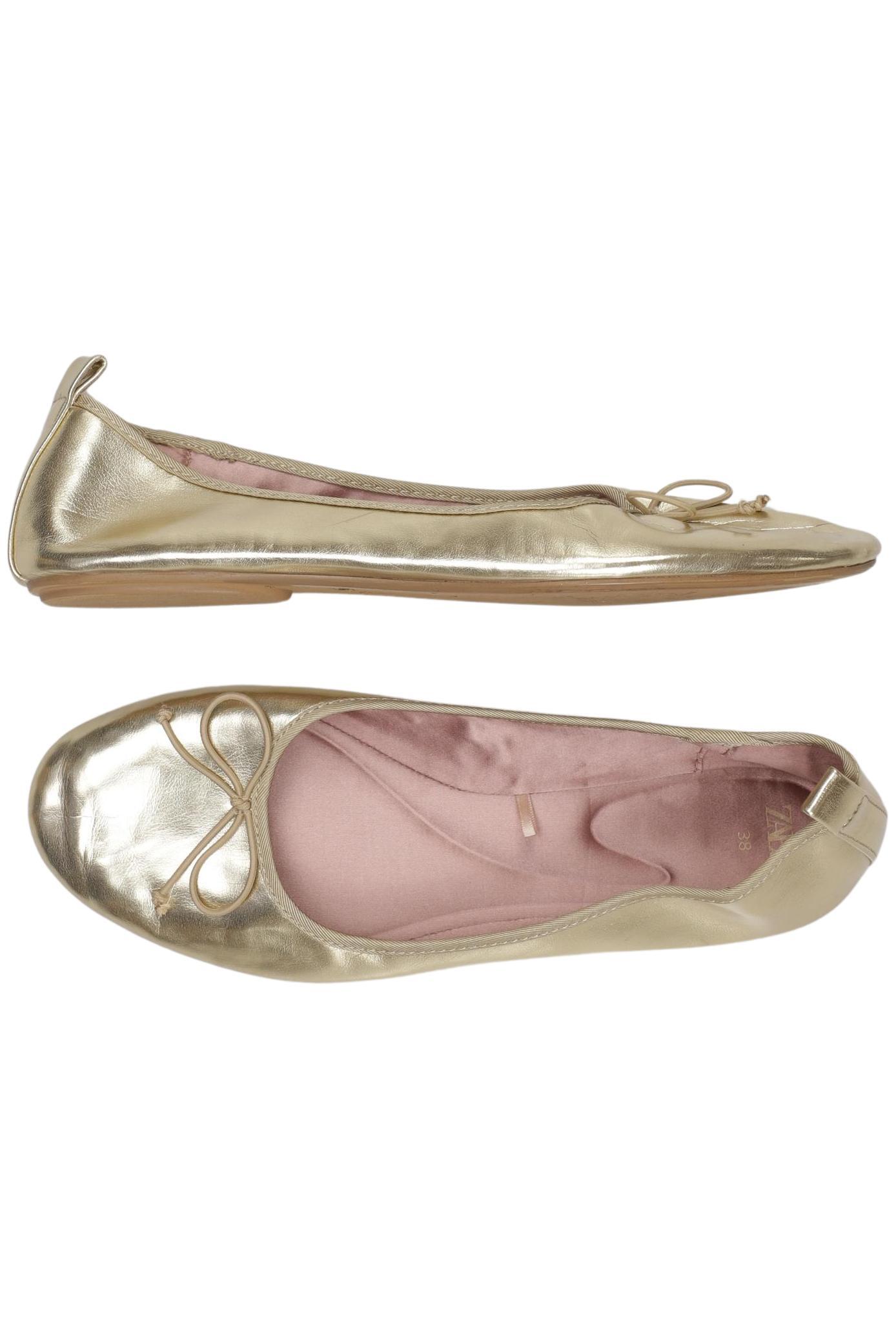 

Zara Damen Ballerinas, gold, Gr. 38