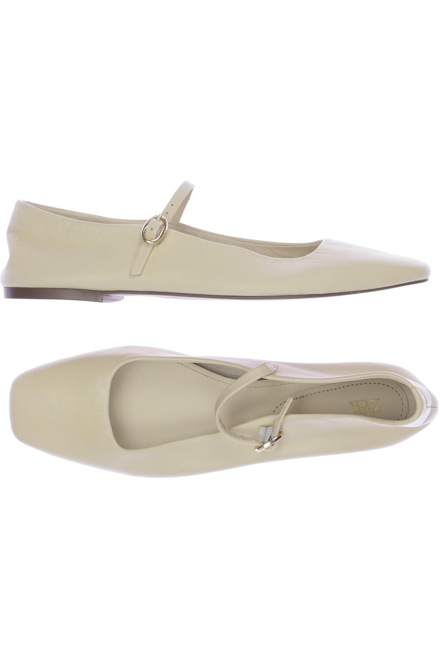 

Zara Damen Ballerinas, cremeweiß, Gr. 41