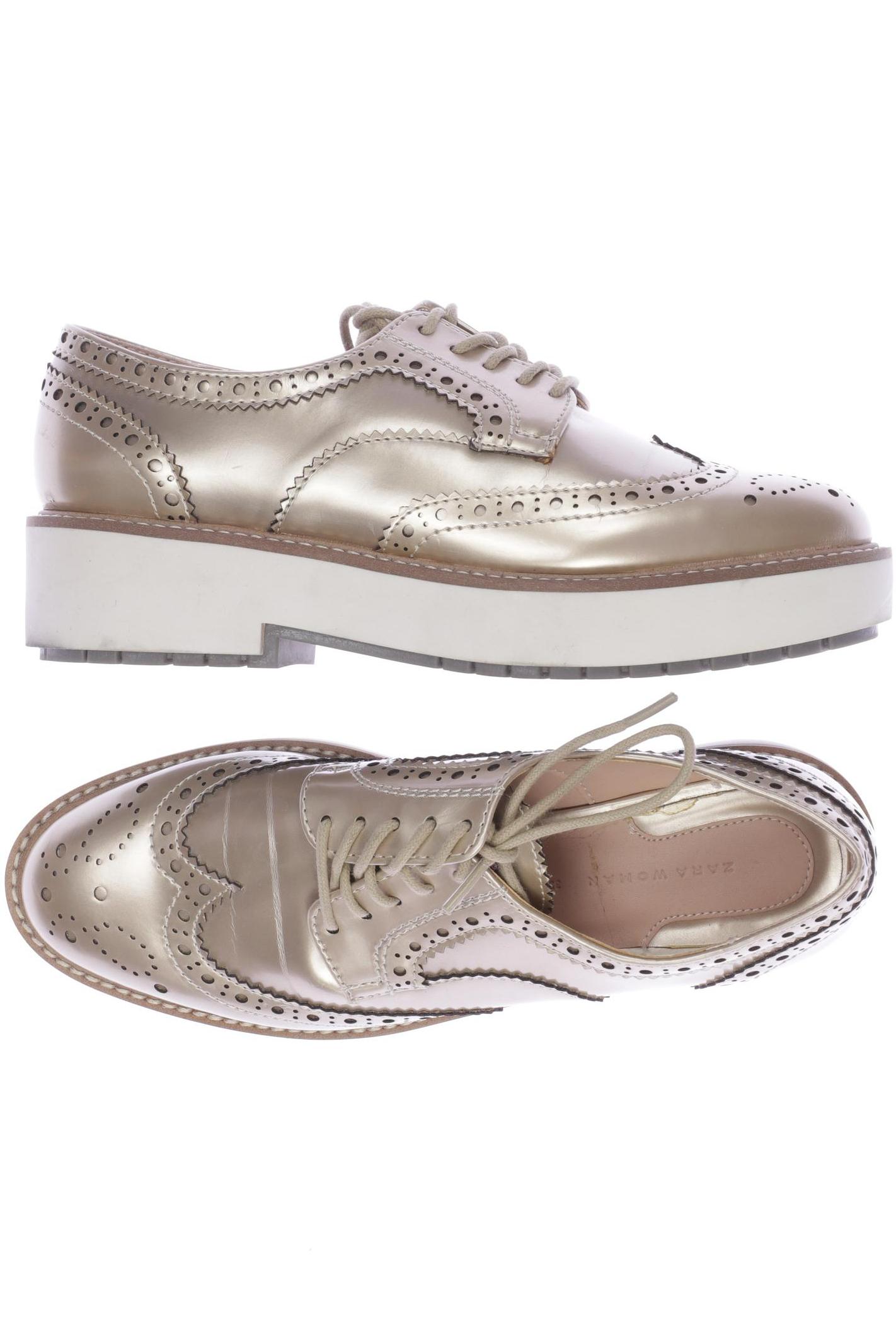 

Zara Damen Halbschuh, gold, Gr. 35