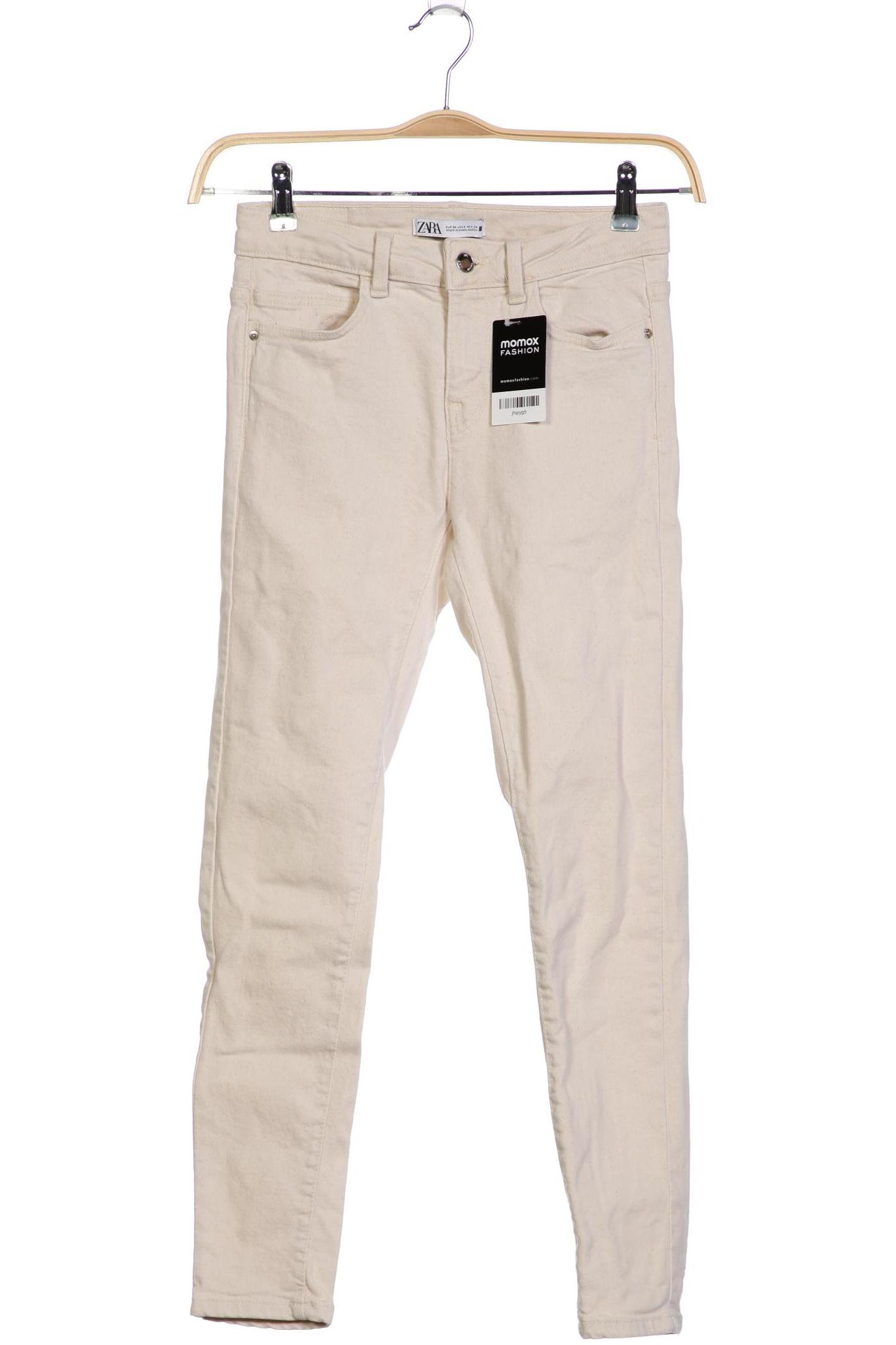 

Zara Damen Jeans, cremeweiß, Gr. 36