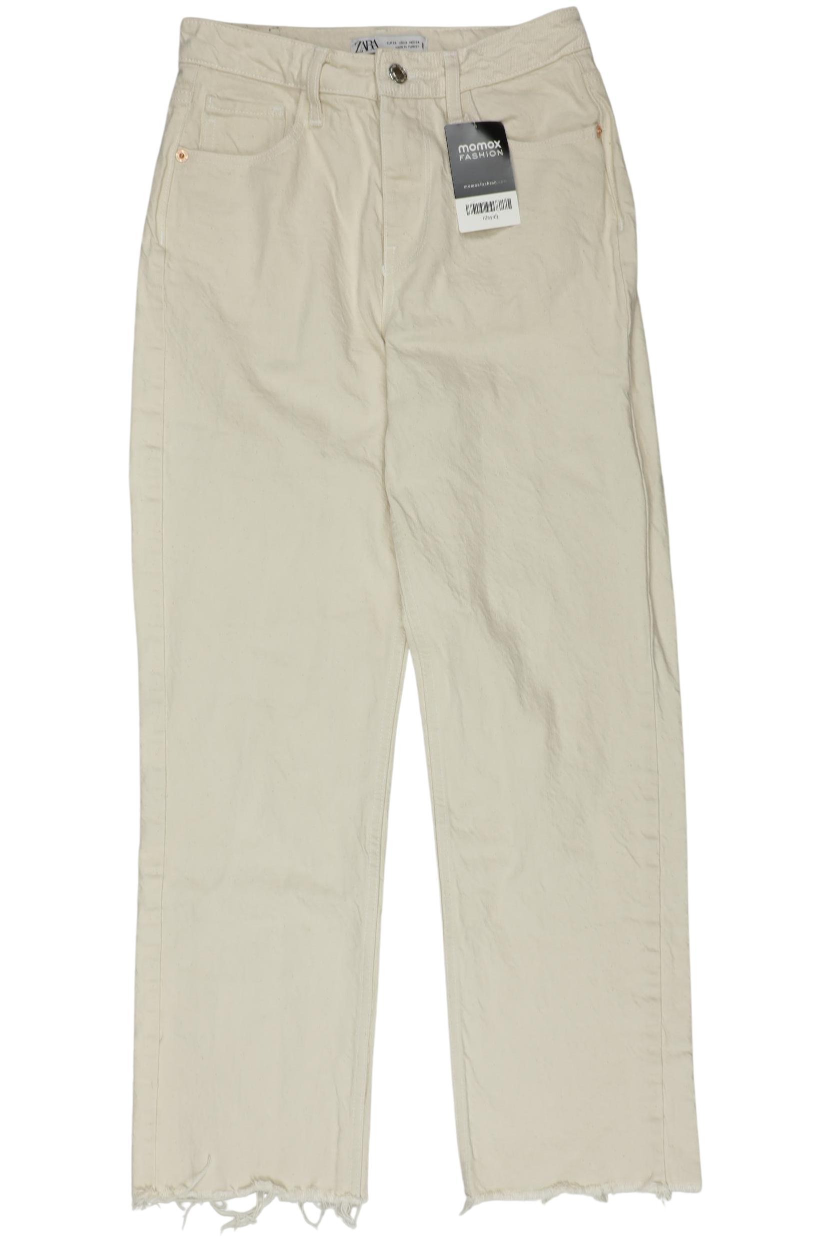 

Zara Damen Jeans, cremeweiß, Gr. 34