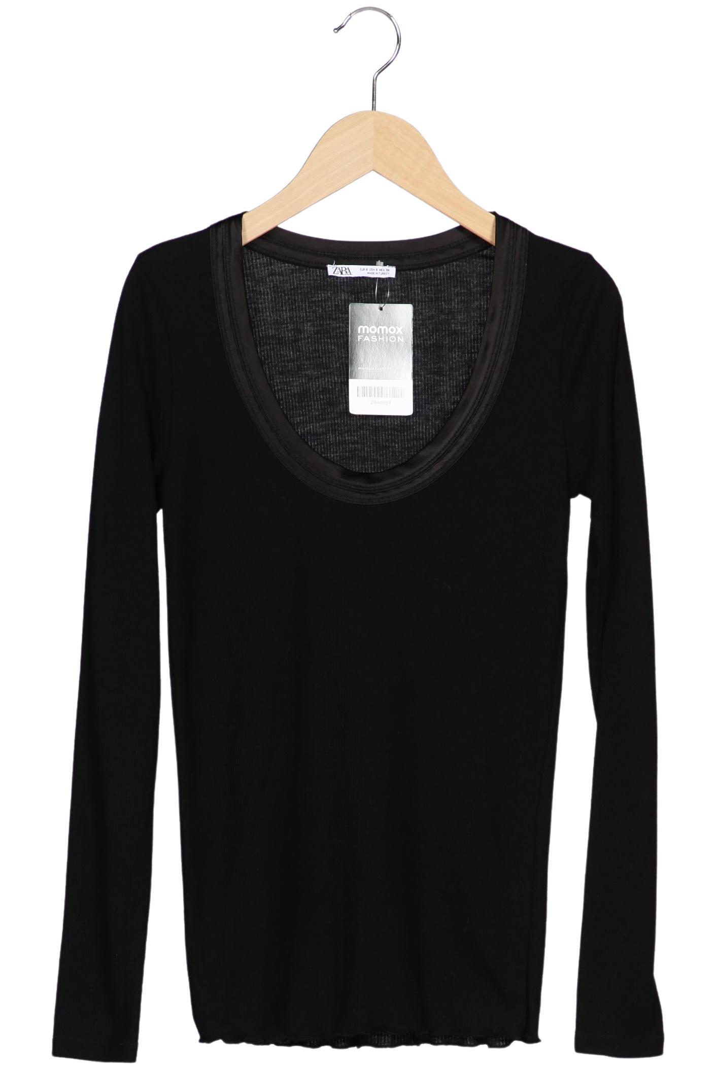 

Zara Damen Langarmshirt, schwarz, Gr. 36