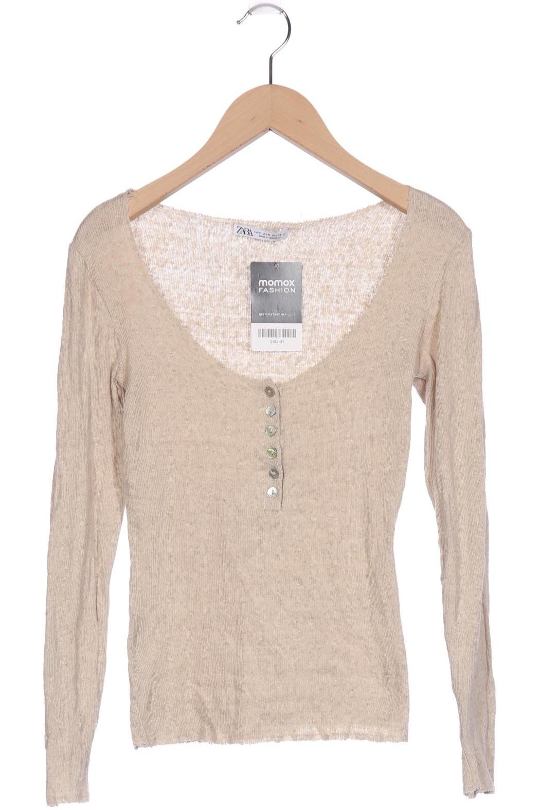 

Zara Damen Langarmshirt, beige, Gr. 38