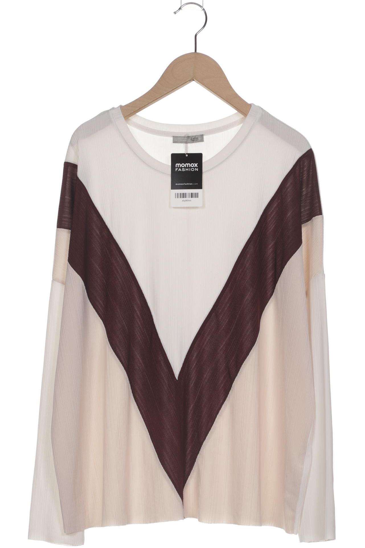 

Zara Damen Langarmshirt, beige, Gr. 42