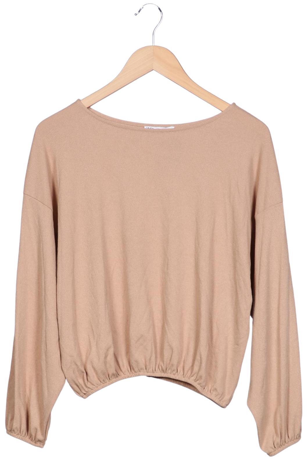 

Zara Damen Langarmshirt, beige, Gr. 38