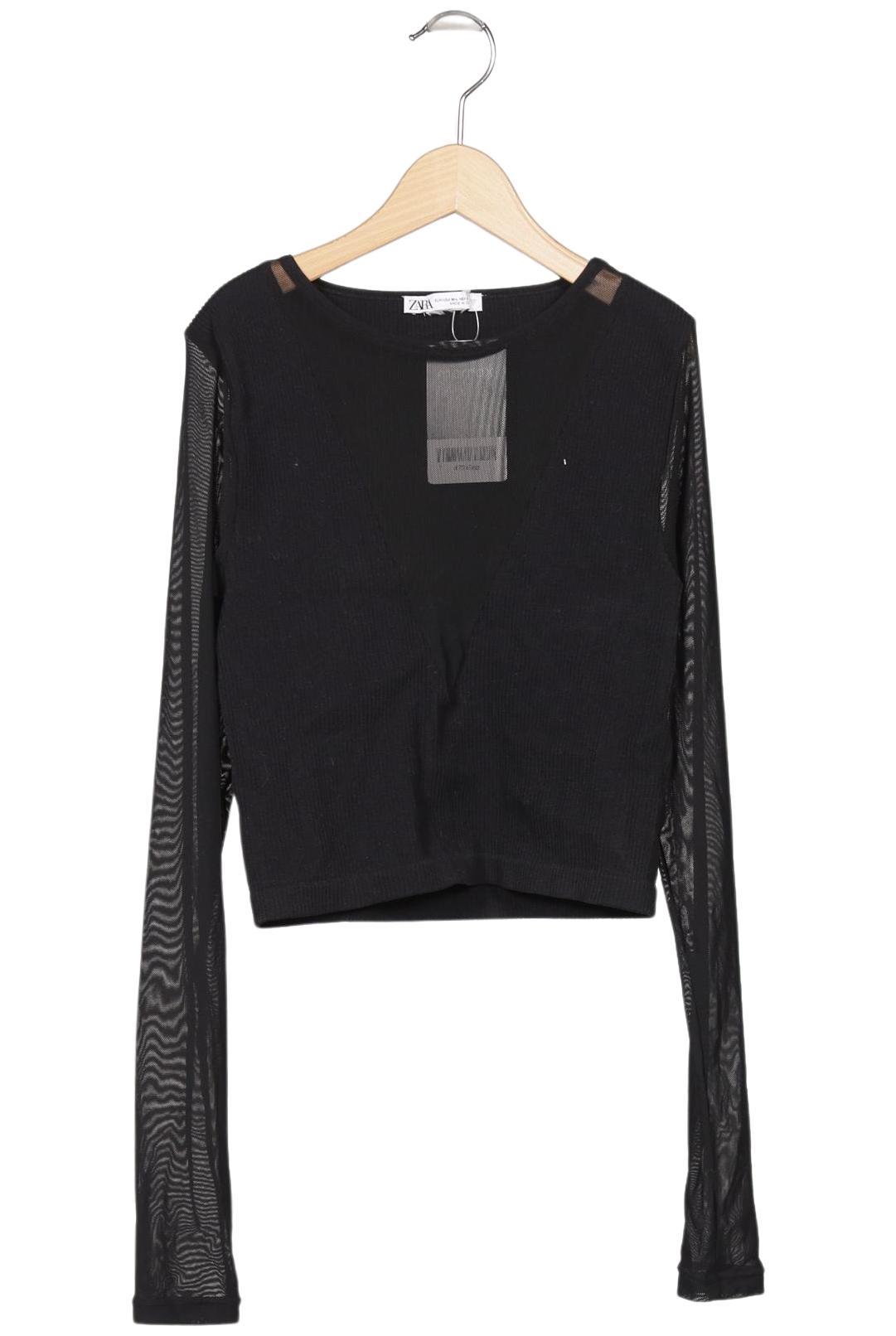 

Zara Damen Langarmshirt, schwarz, Gr. 38