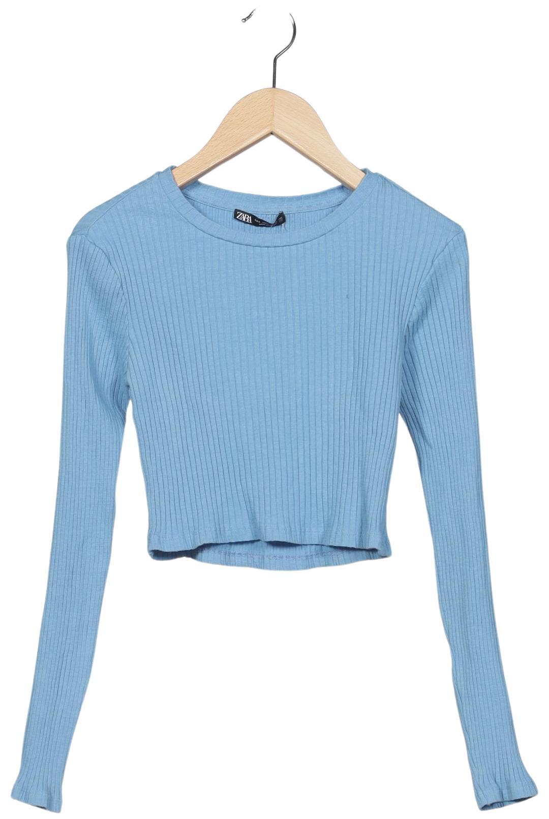

Zara Damen Langarmshirt, hellblau, Gr. 36