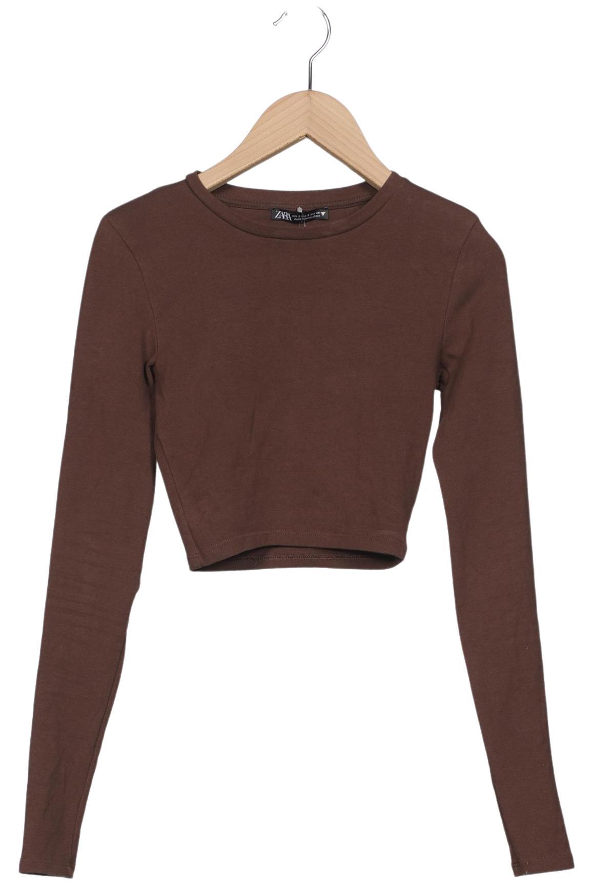 

Zara Damen Langarmshirt, braun, Gr. 36