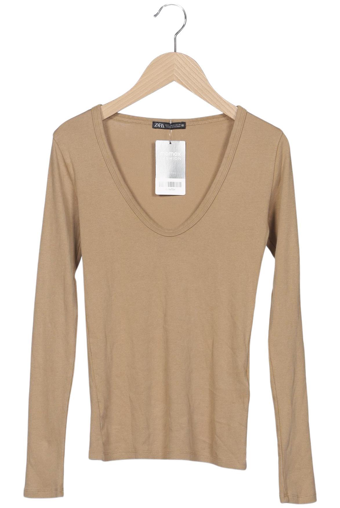 

Zara Damen Langarmshirt, beige, Gr. 36