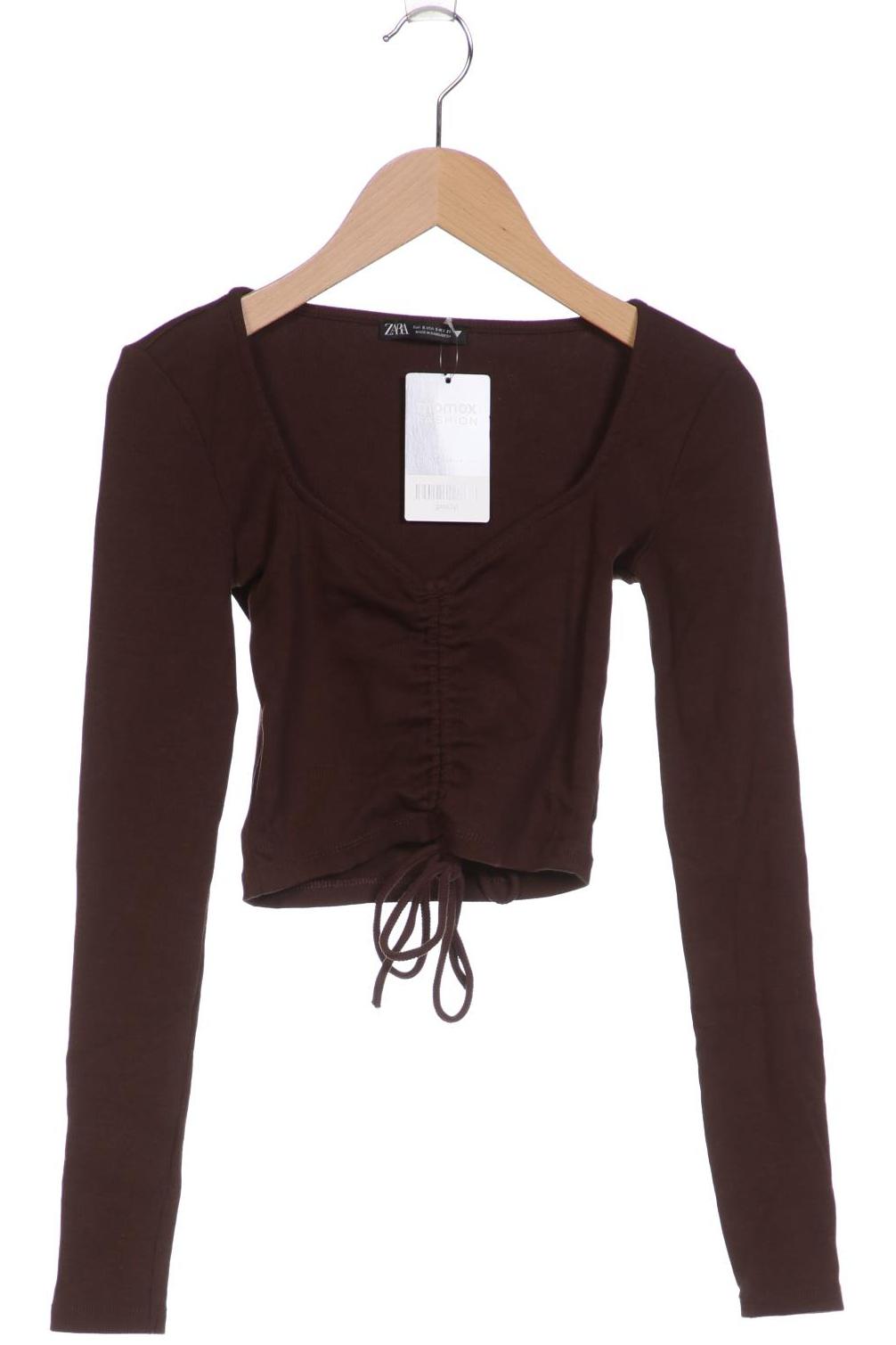

Zara Damen Langarmshirt, braun, Gr. 36