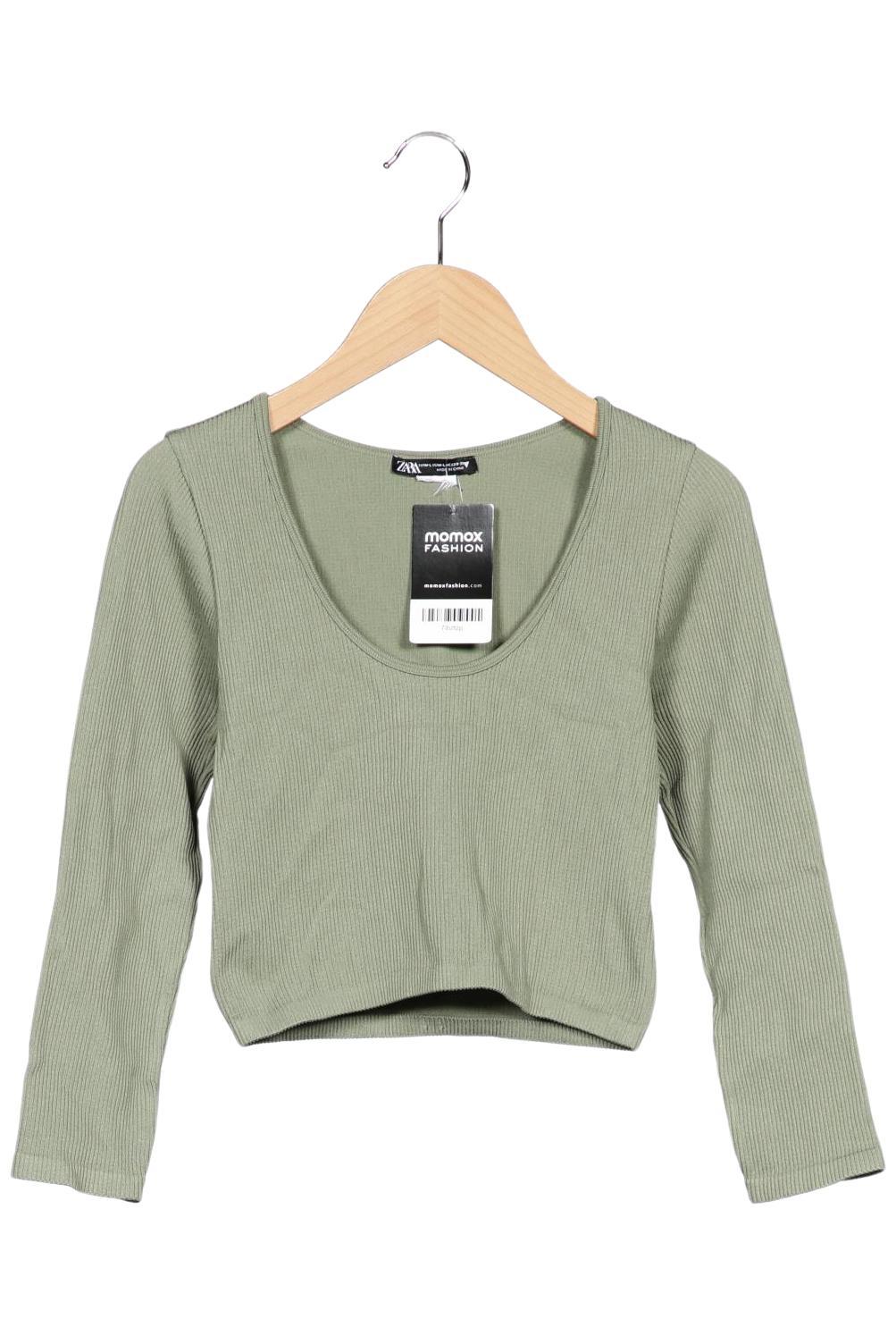 

Zara Damen Langarmshirt, grün, Gr. 38