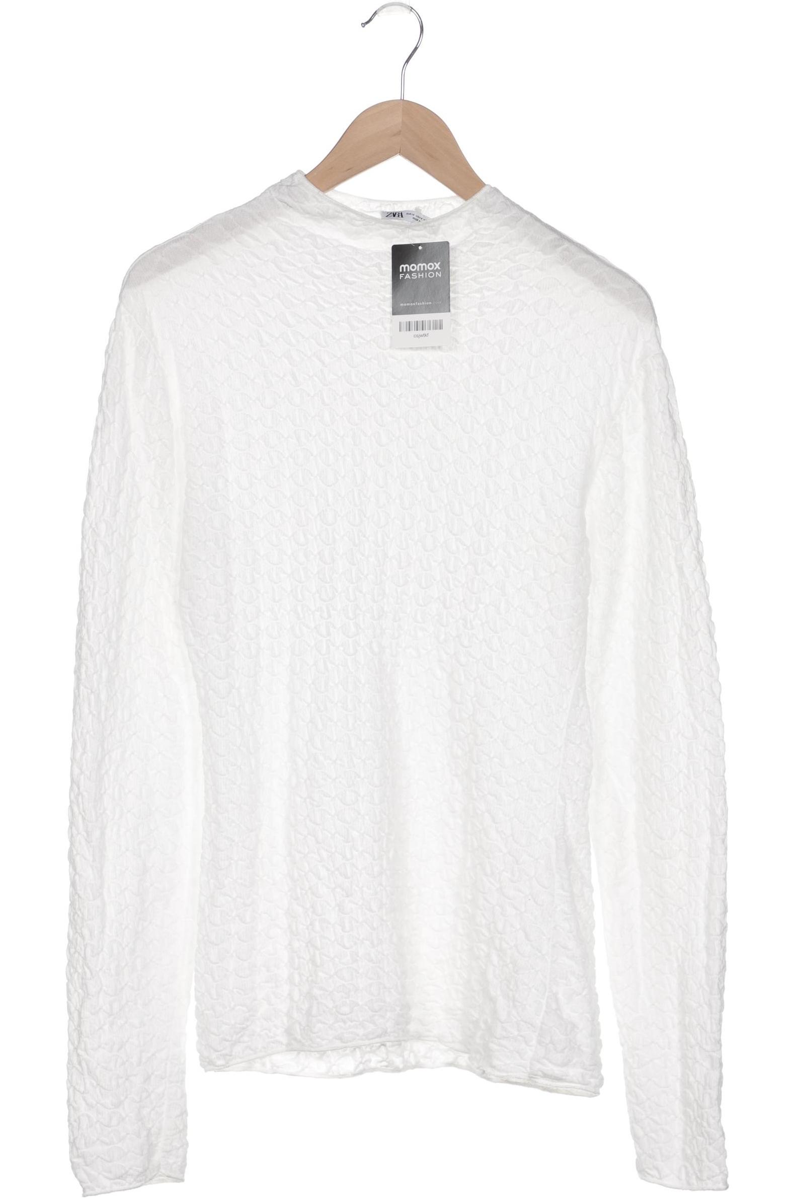 

Zara Damen Langarmshirt, weiß, Gr. 38