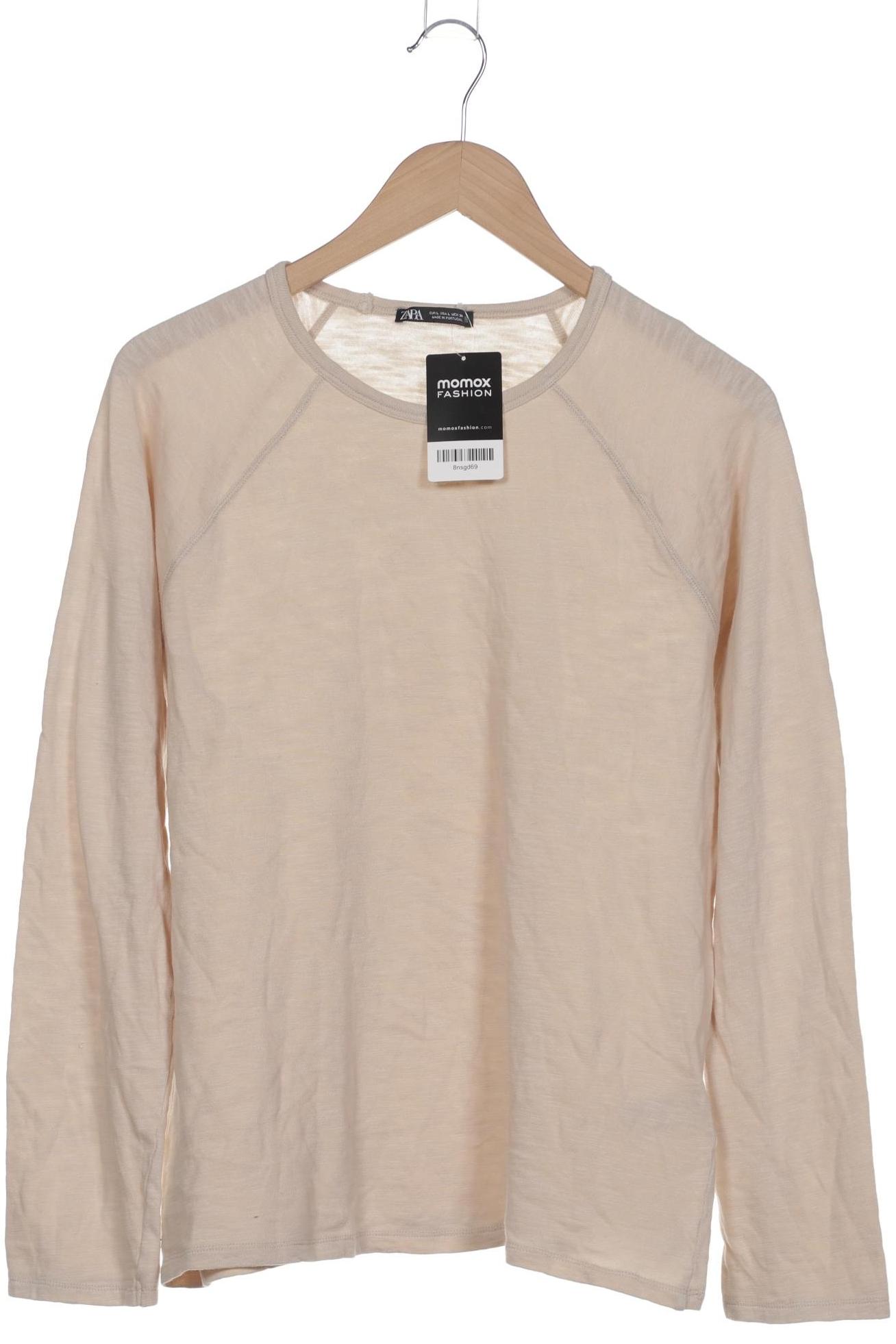 

Zara Damen Langarmshirt, beige, Gr. 42