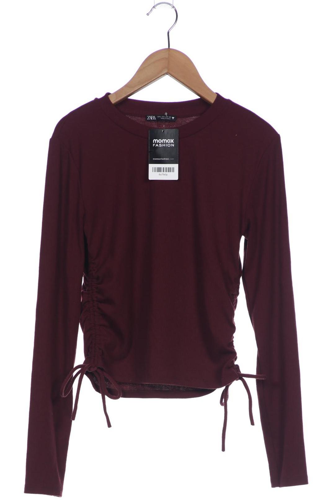 

Zara Damen Langarmshirt, bordeaux, Gr. 42
