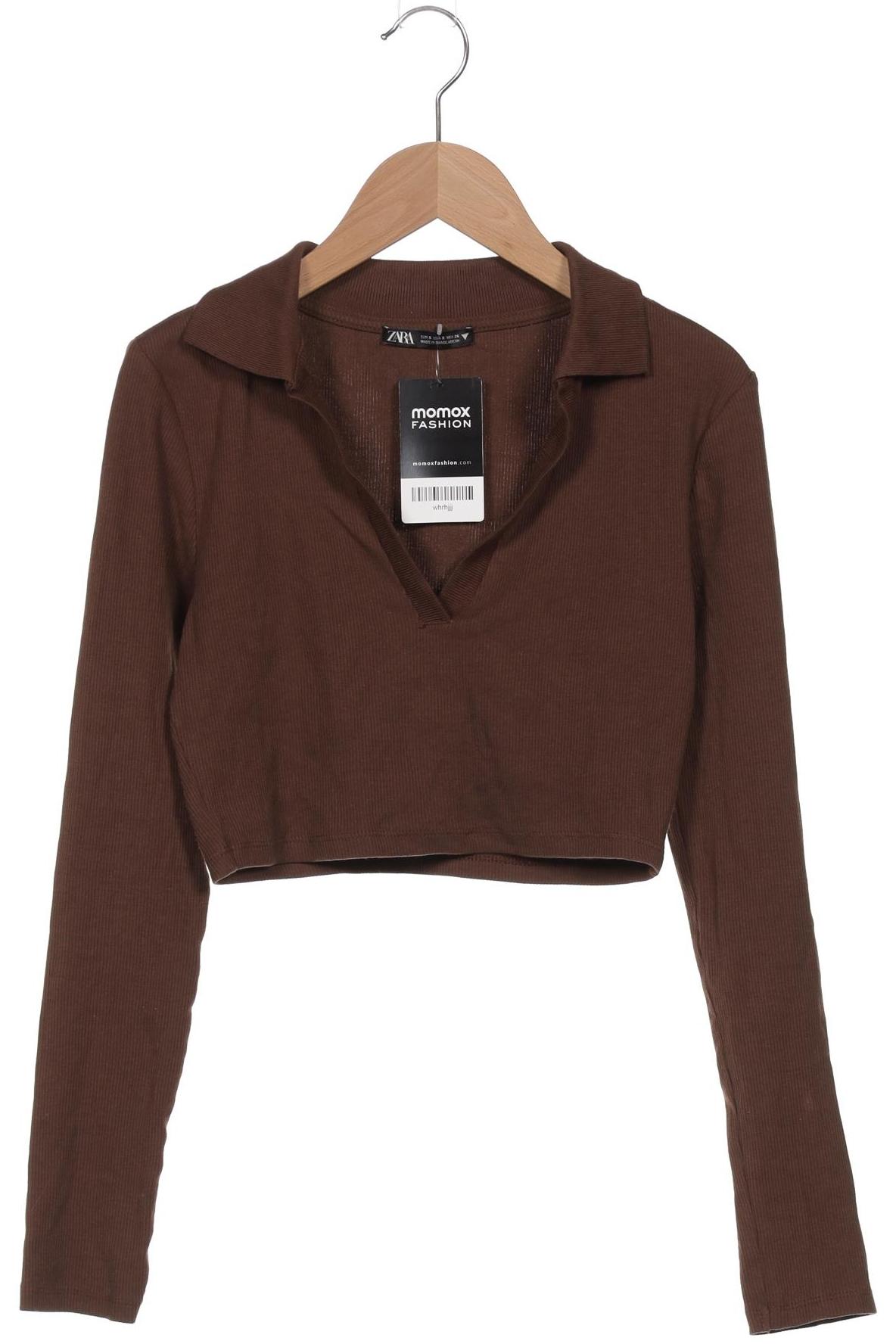 

Zara Damen Langarmshirt, braun, Gr. 36