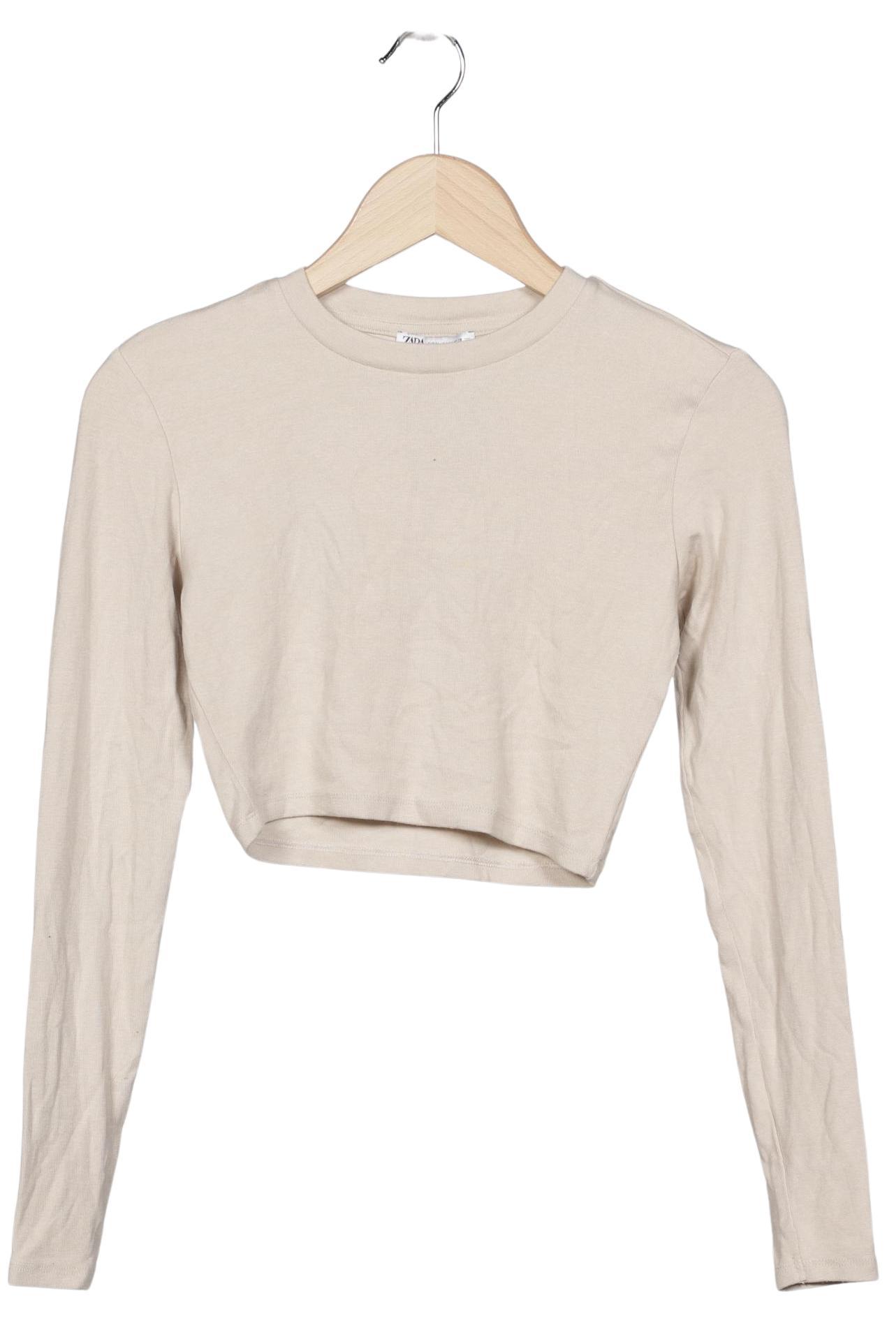 

Zara Damen Langarmshirt, beige, Gr. 38