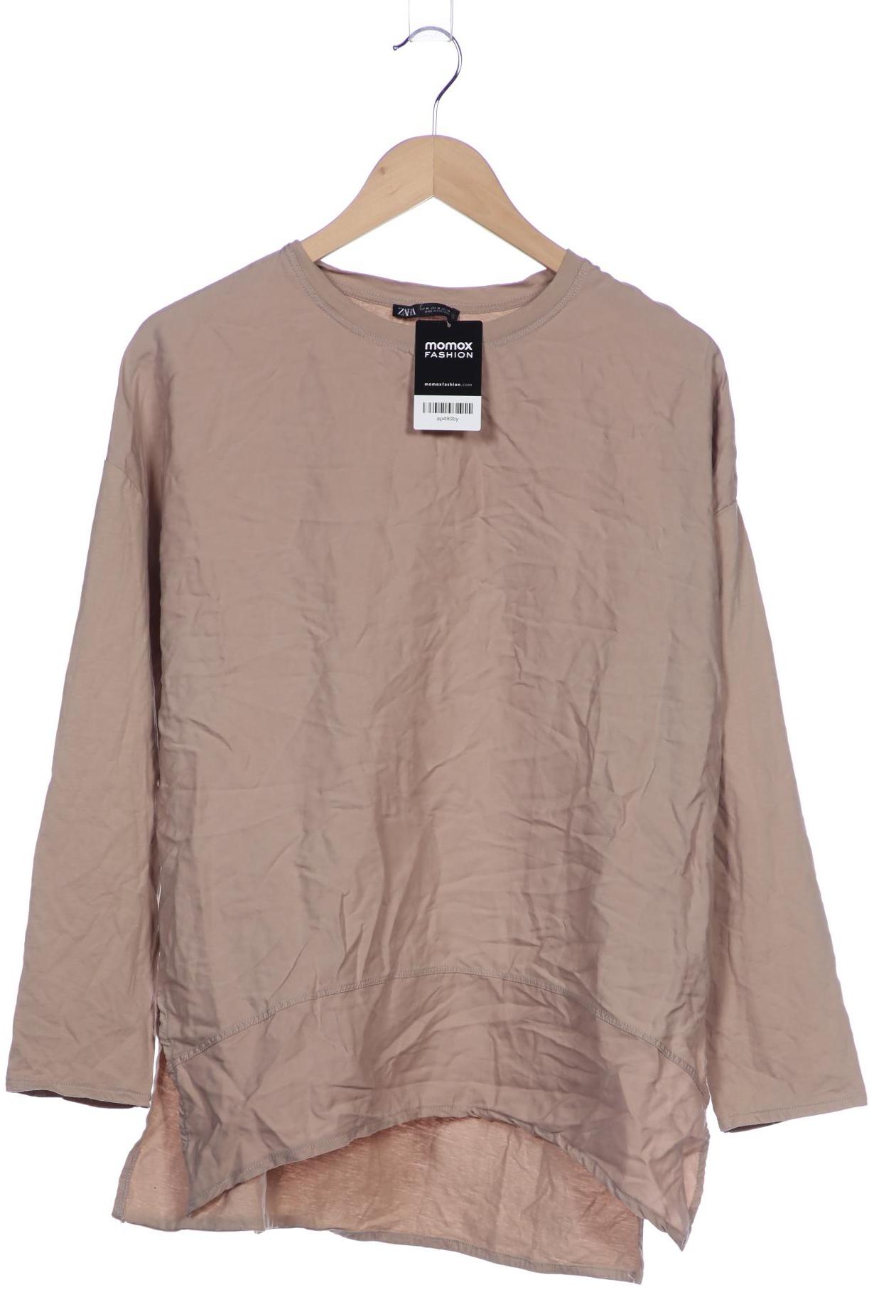 

Zara Damen Langarmshirt, beige, Gr. 38