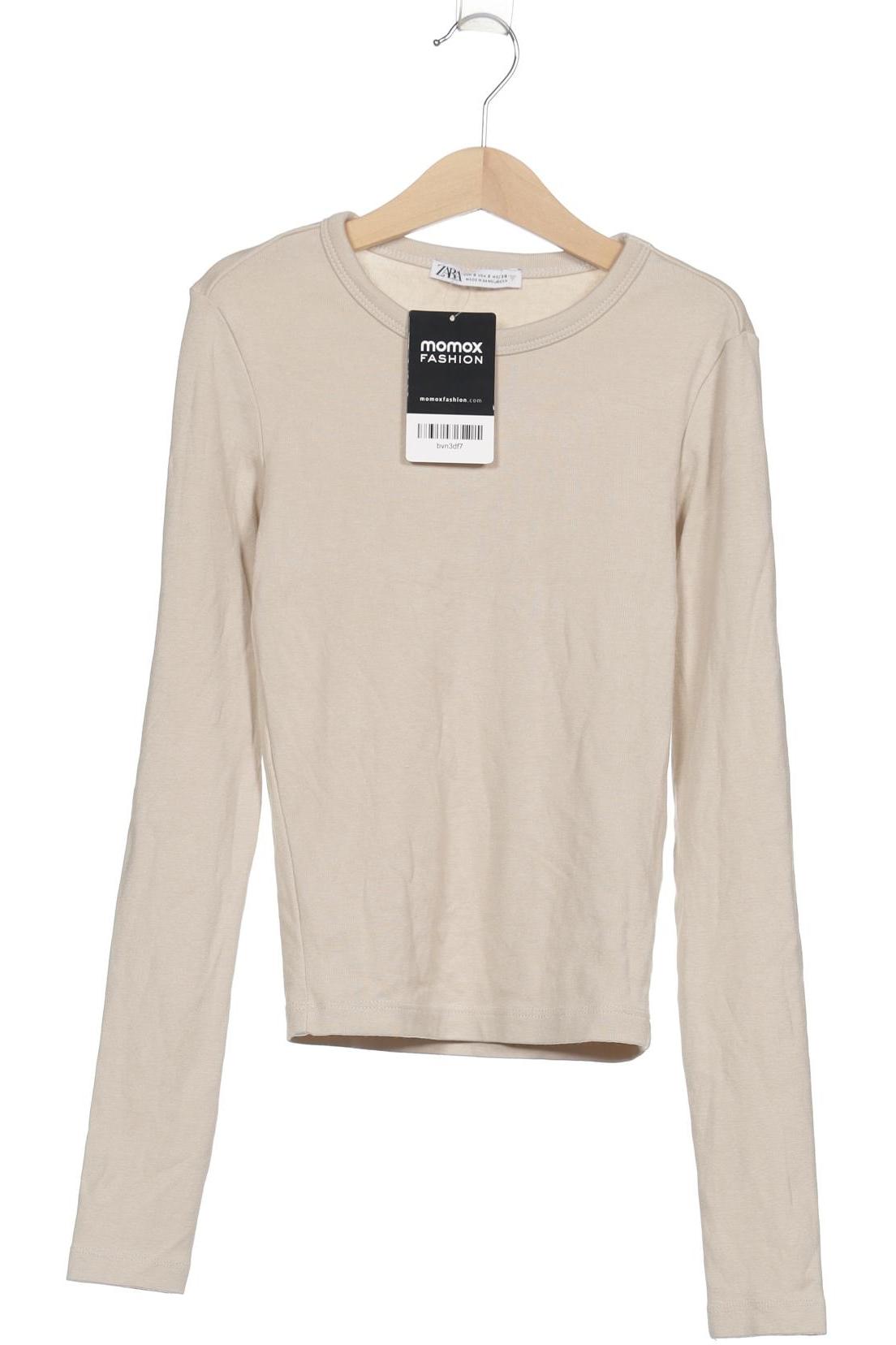 

Zara Damen Langarmshirt, beige, Gr. 36