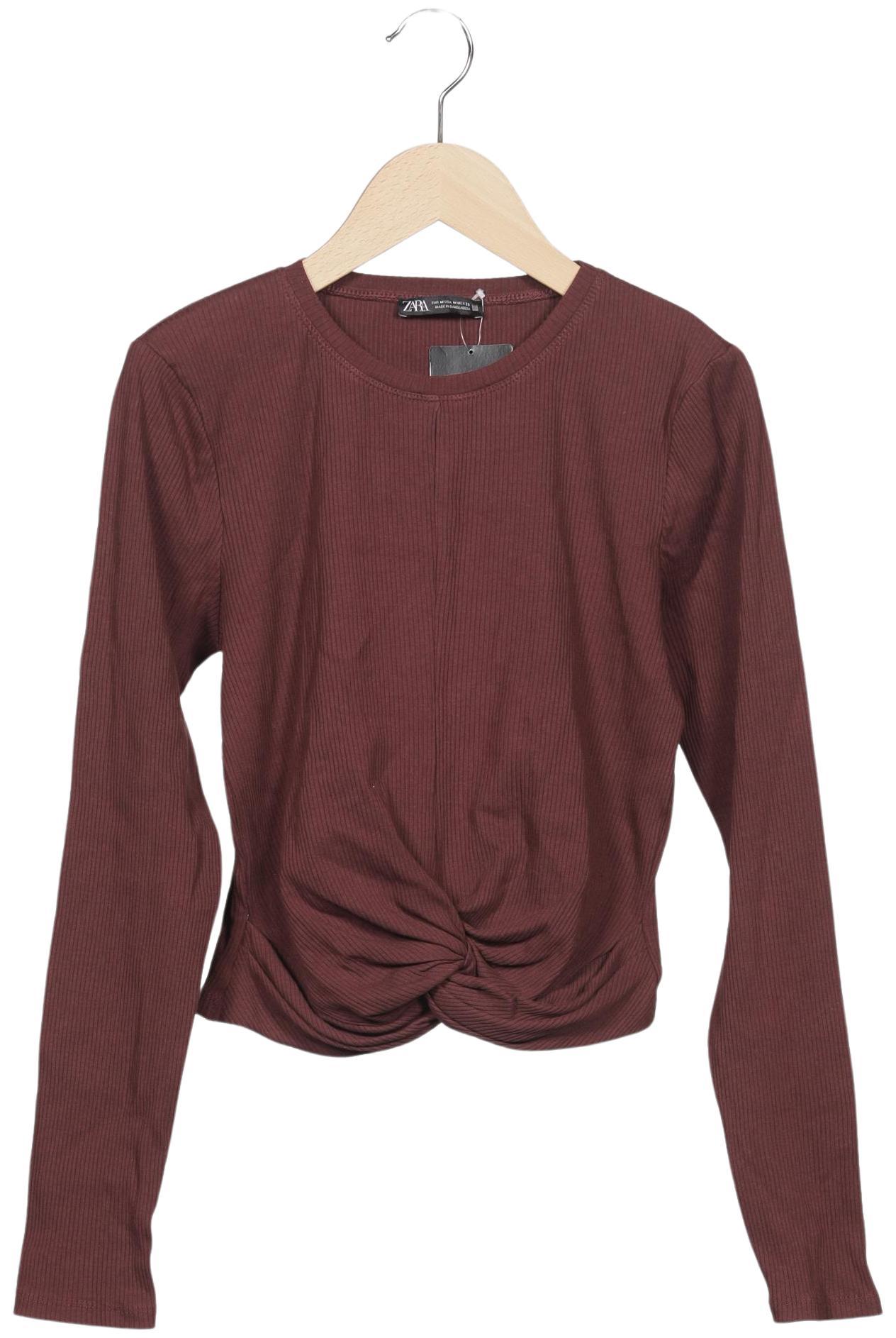 

Zara Damen Langarmshirt, bordeaux, Gr. 38