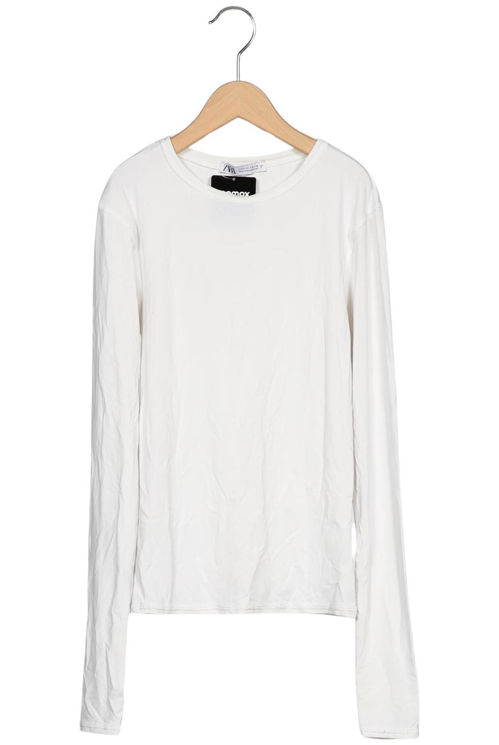 

Zara Damen Langarmshirt, weiß, Gr. 36