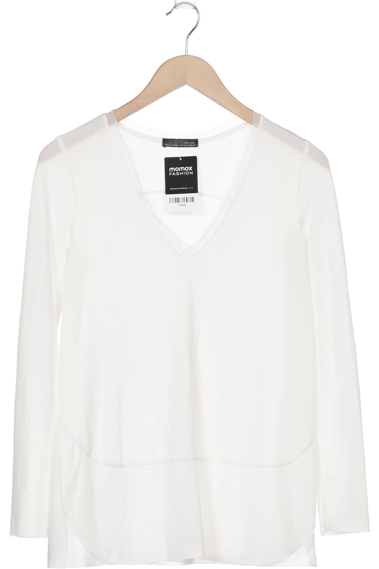 

Zara Damen Langarmshirt, weiß, Gr. 38