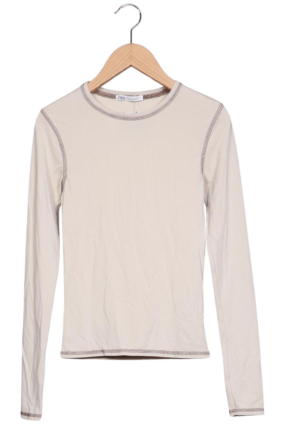 

Zara Damen Langarmshirt, beige, Gr. 36