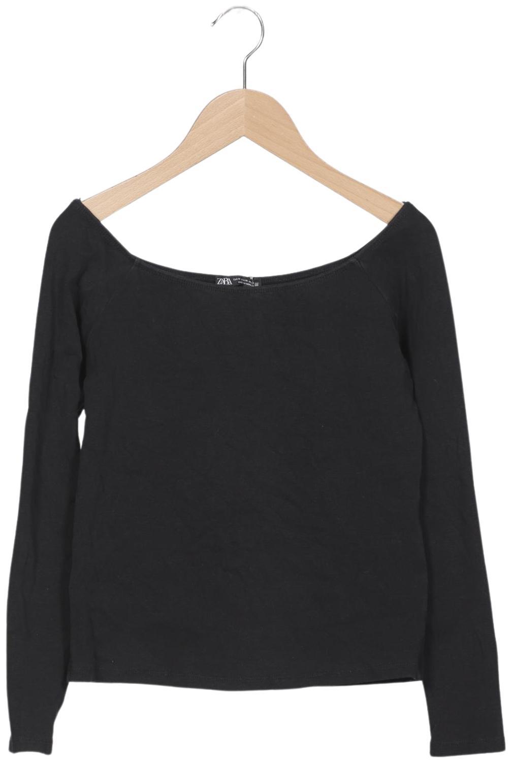 

Zara Damen Langarmshirt, schwarz, Gr. 38