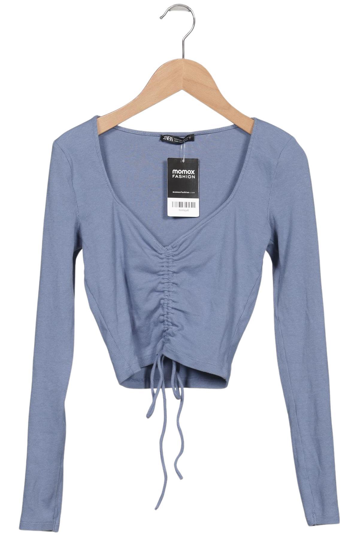 

Zara Damen Langarmshirt, hellblau, Gr. 38