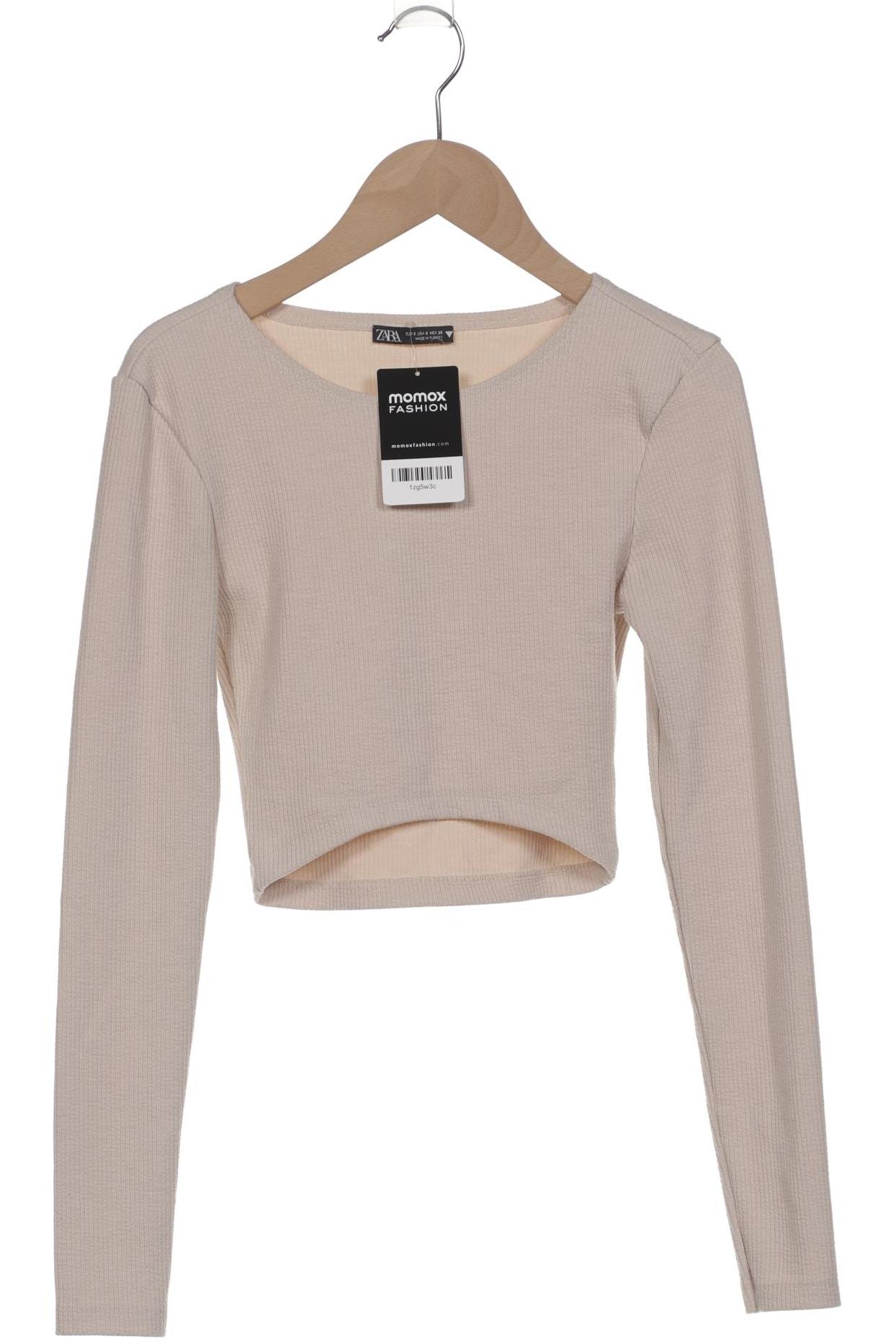 

Zara Damen Langarmshirt, beige, Gr. 36