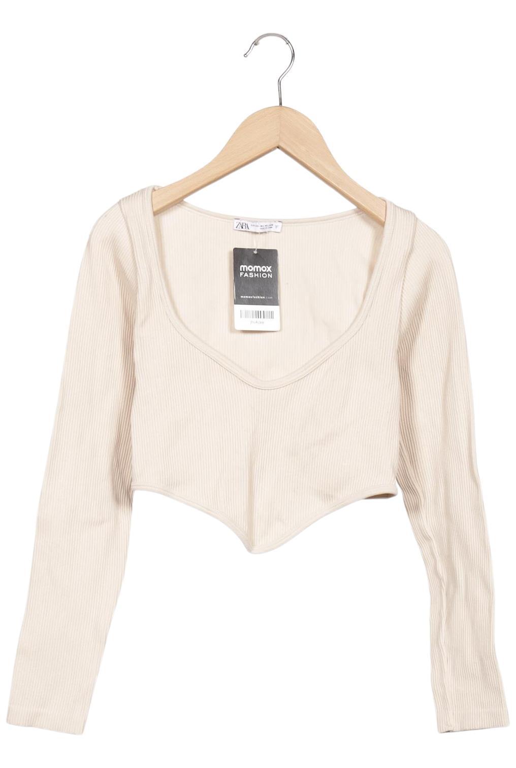 

Zara Damen Langarmshirt, beige, Gr. 38