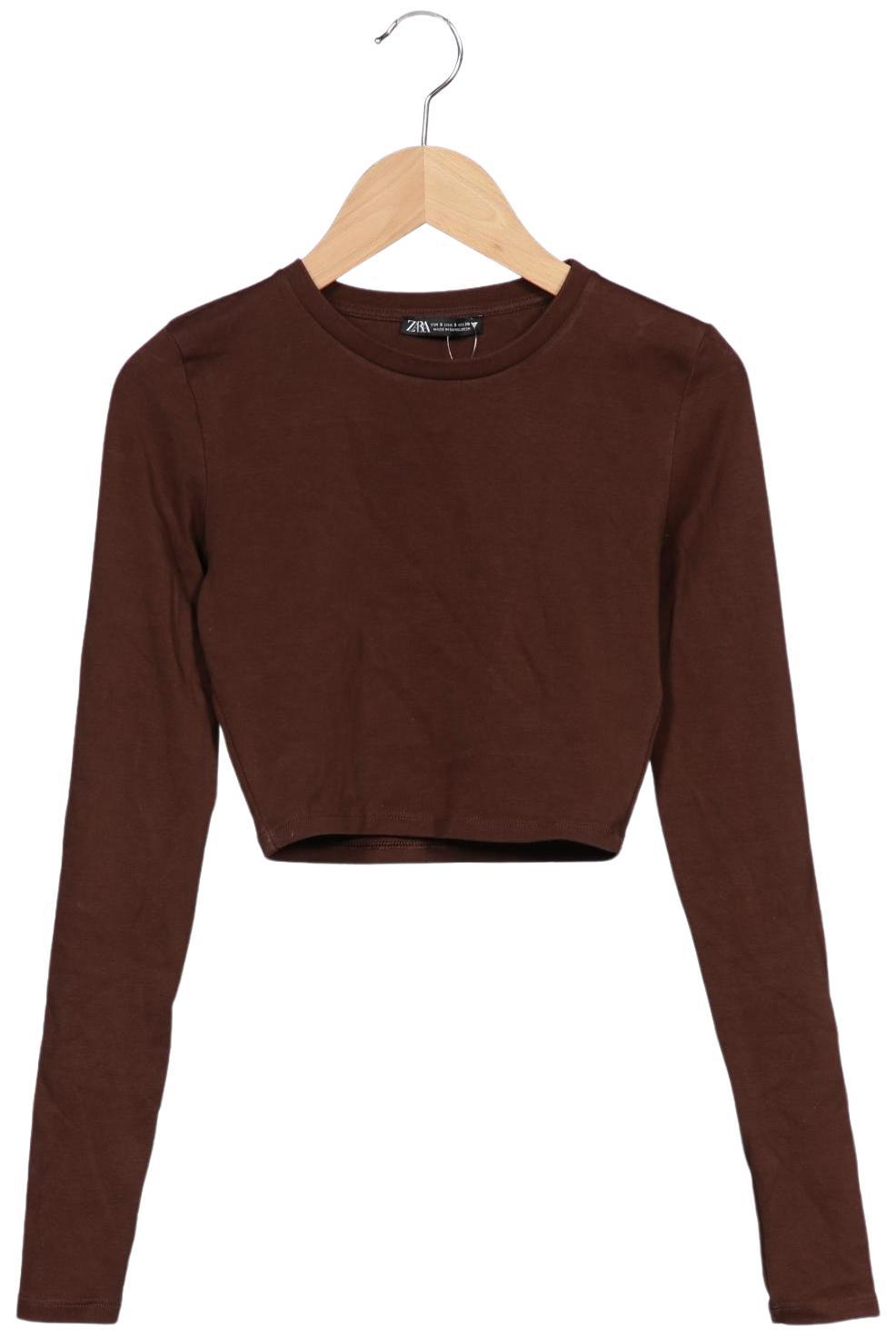 

Zara Damen Langarmshirt, braun, Gr. 36