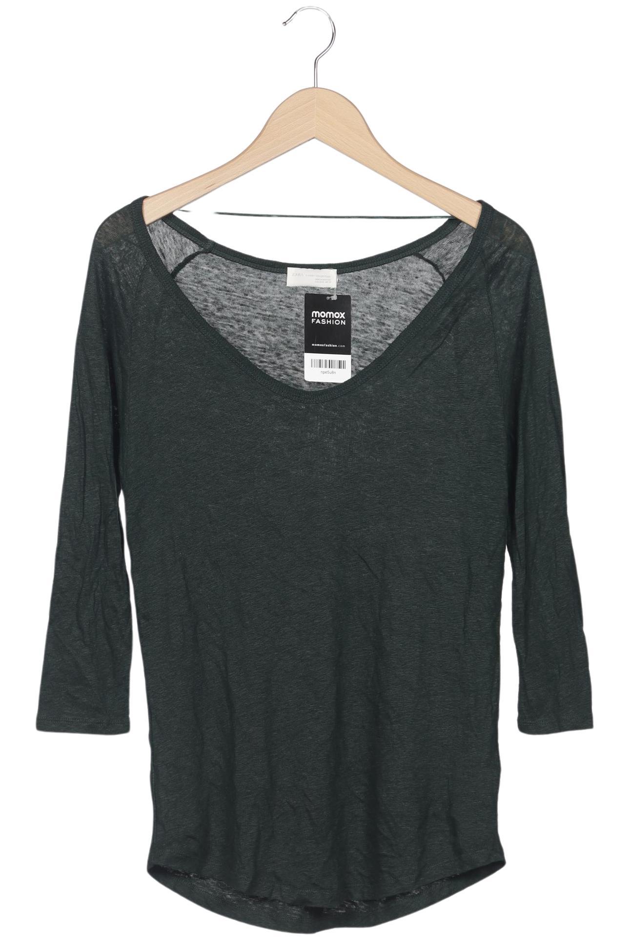 

Zara Damen Langarmshirt, grün, Gr. 38