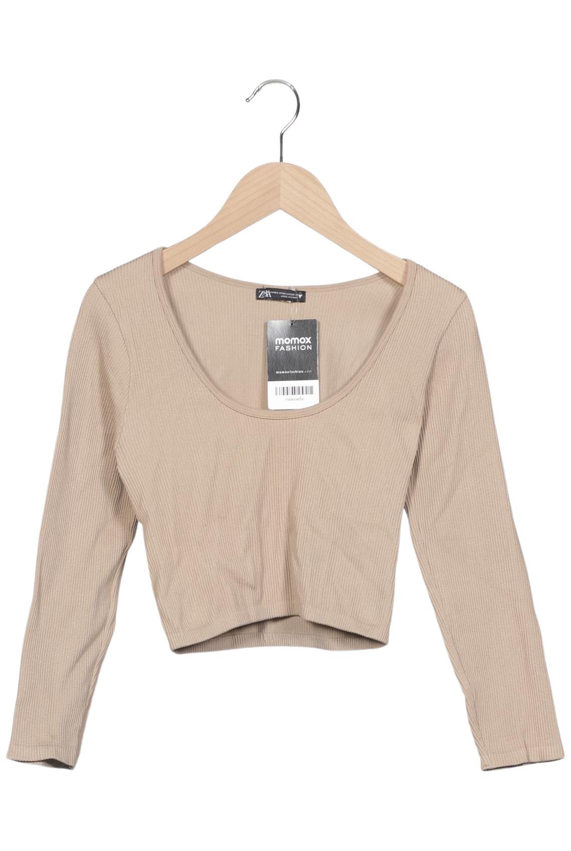 

Zara Damen Langarmshirt, beige, Gr. 38