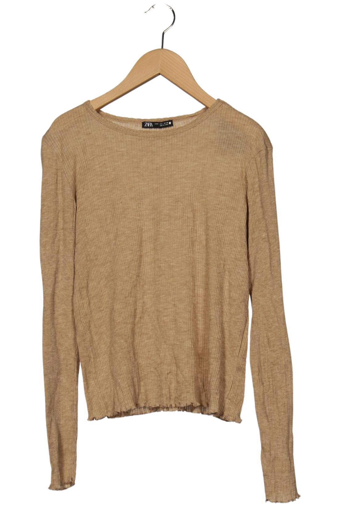 

Zara Damen Langarmshirt, beige, Gr. 36