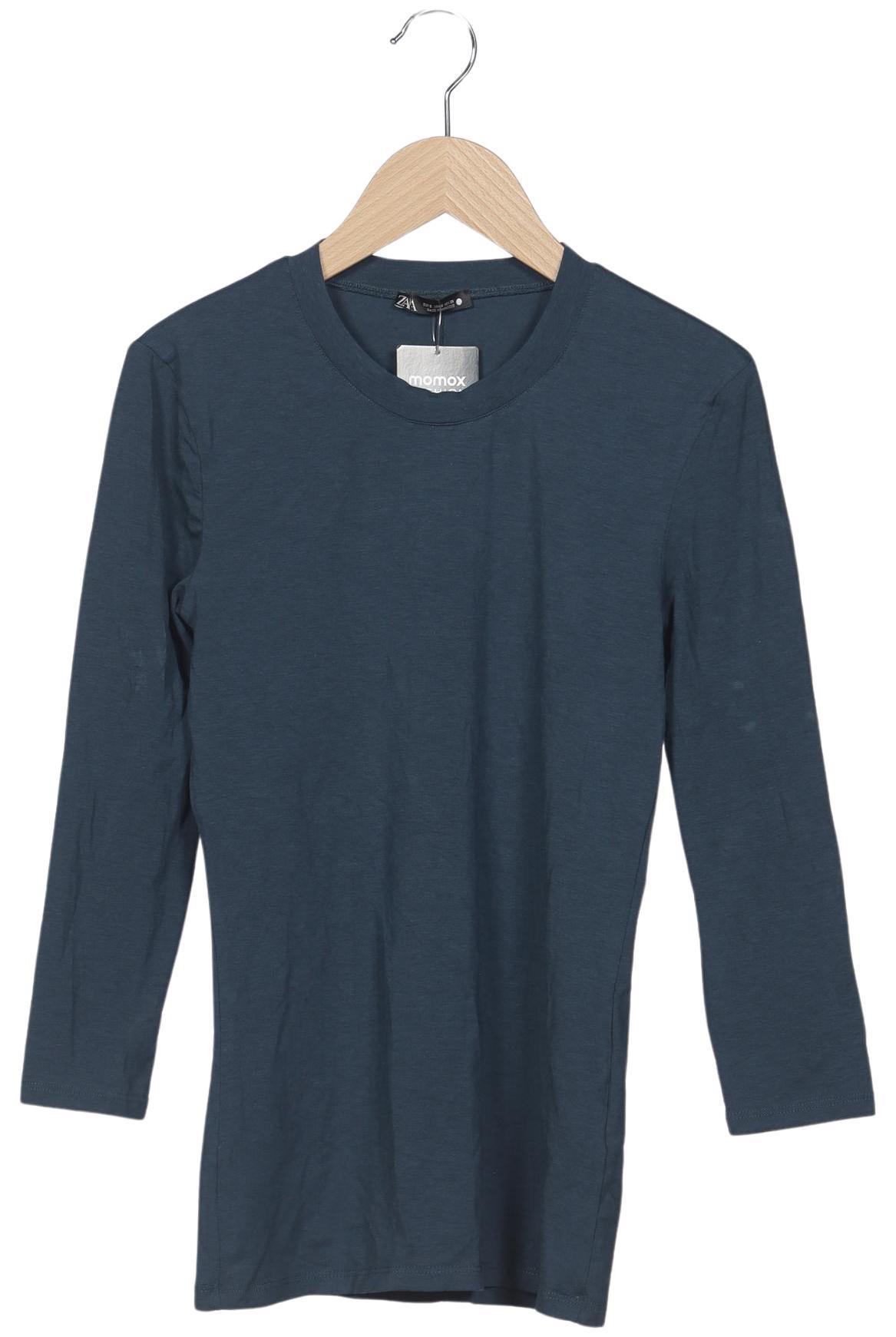 

Zara Damen Langarmshirt, marineblau, Gr. 36
