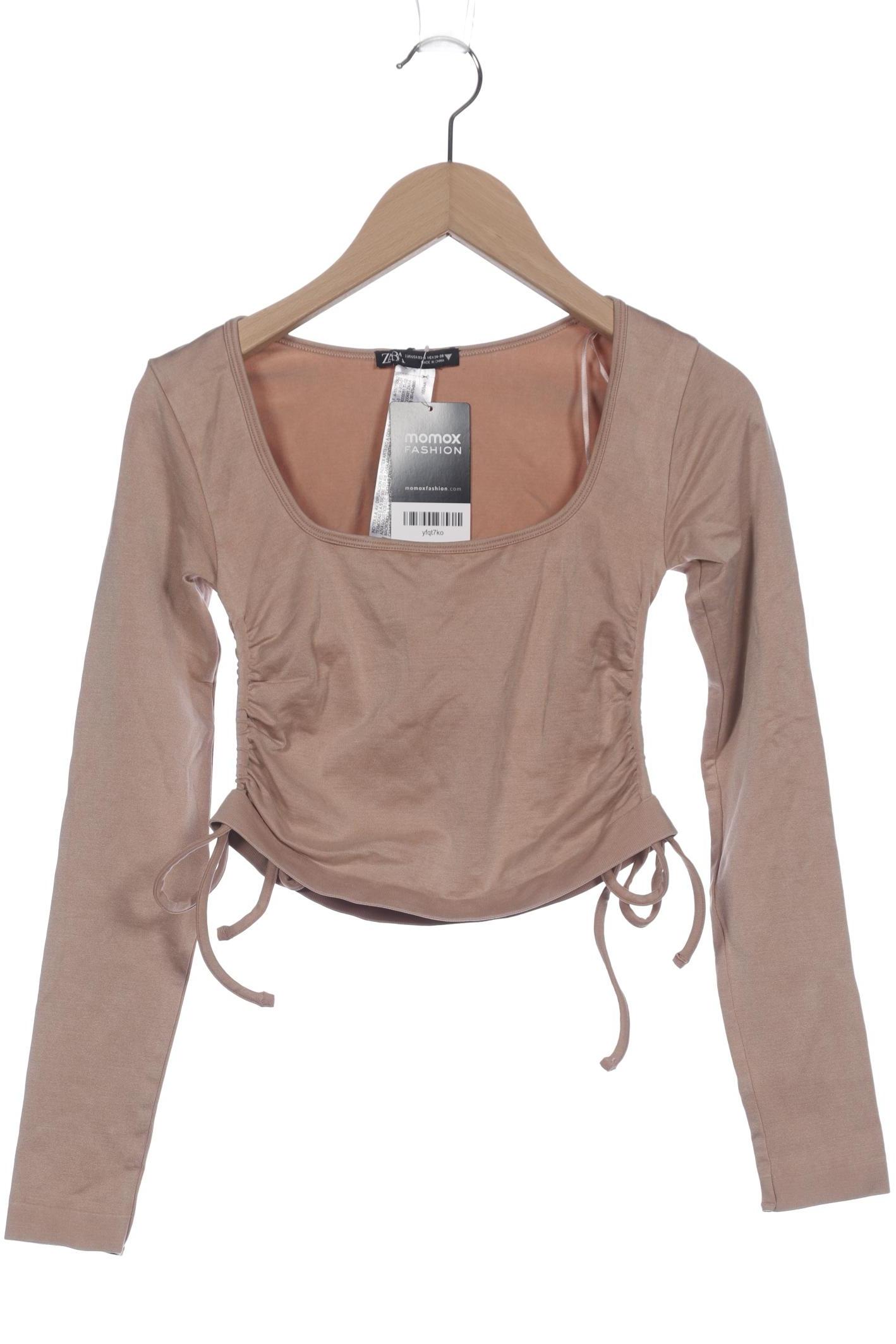 

Zara Damen Langarmshirt, beige, Gr. 34