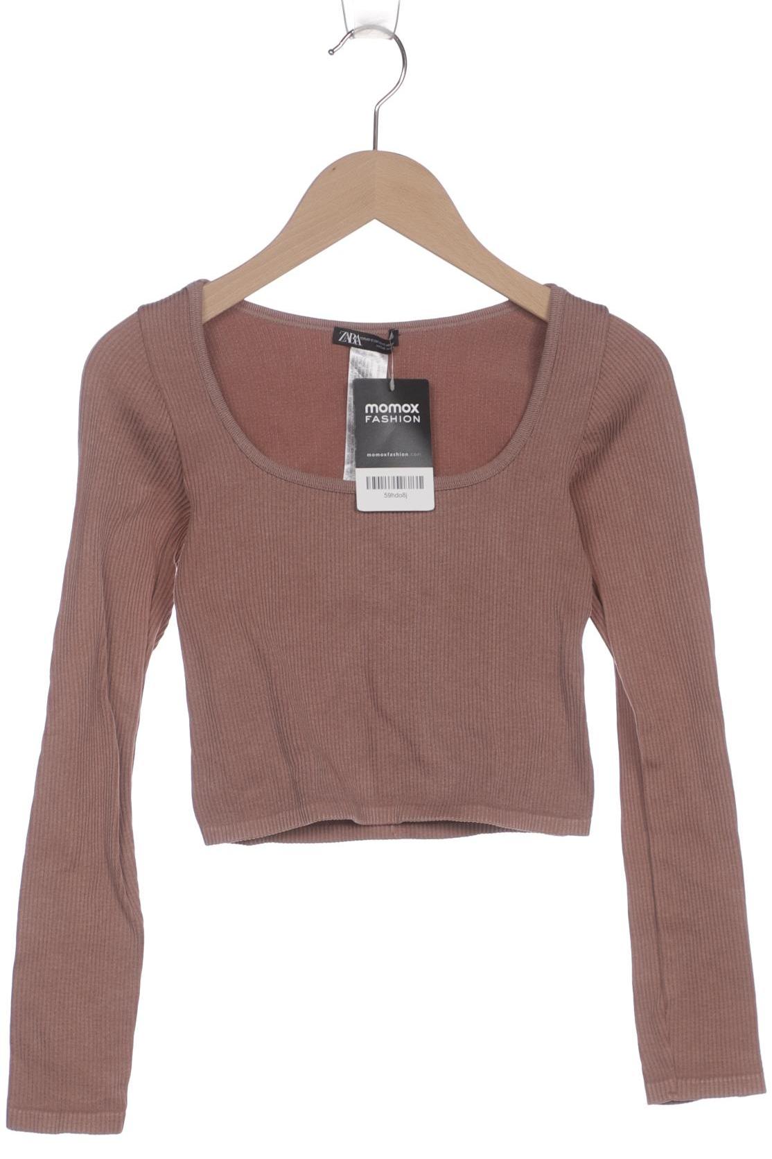 

Zara Damen Langarmshirt, braun, Gr. 34