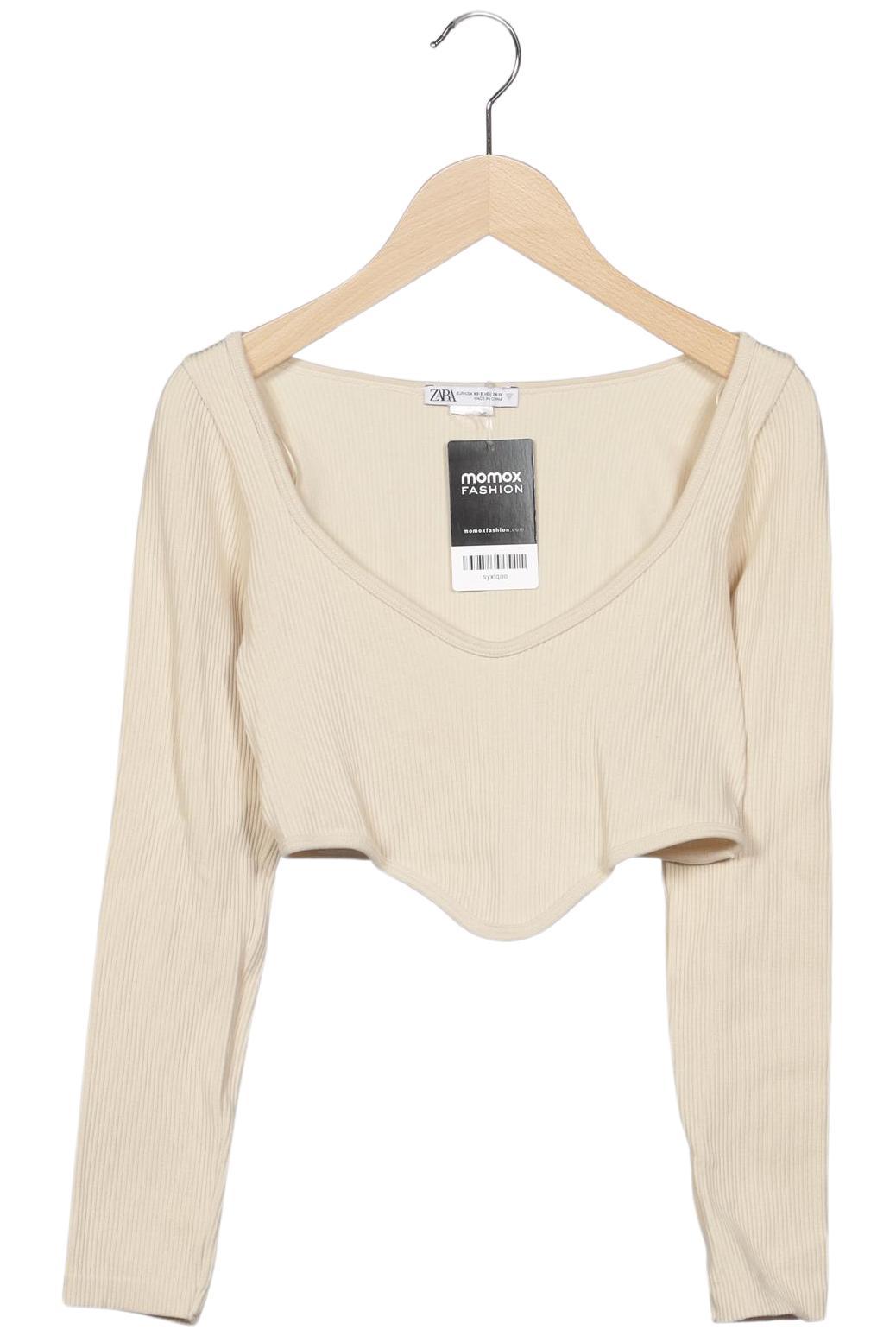 

Zara Damen Langarmshirt, beige, Gr. 34