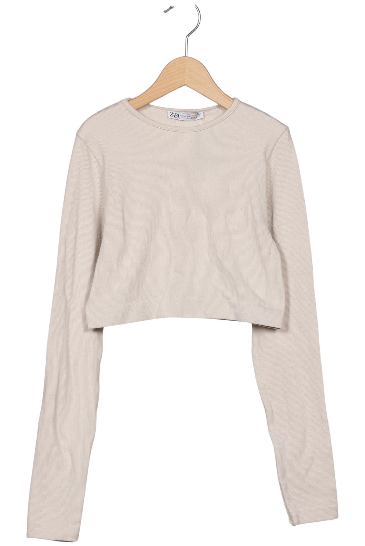 

Zara Damen Langarmshirt, beige, Gr. 34