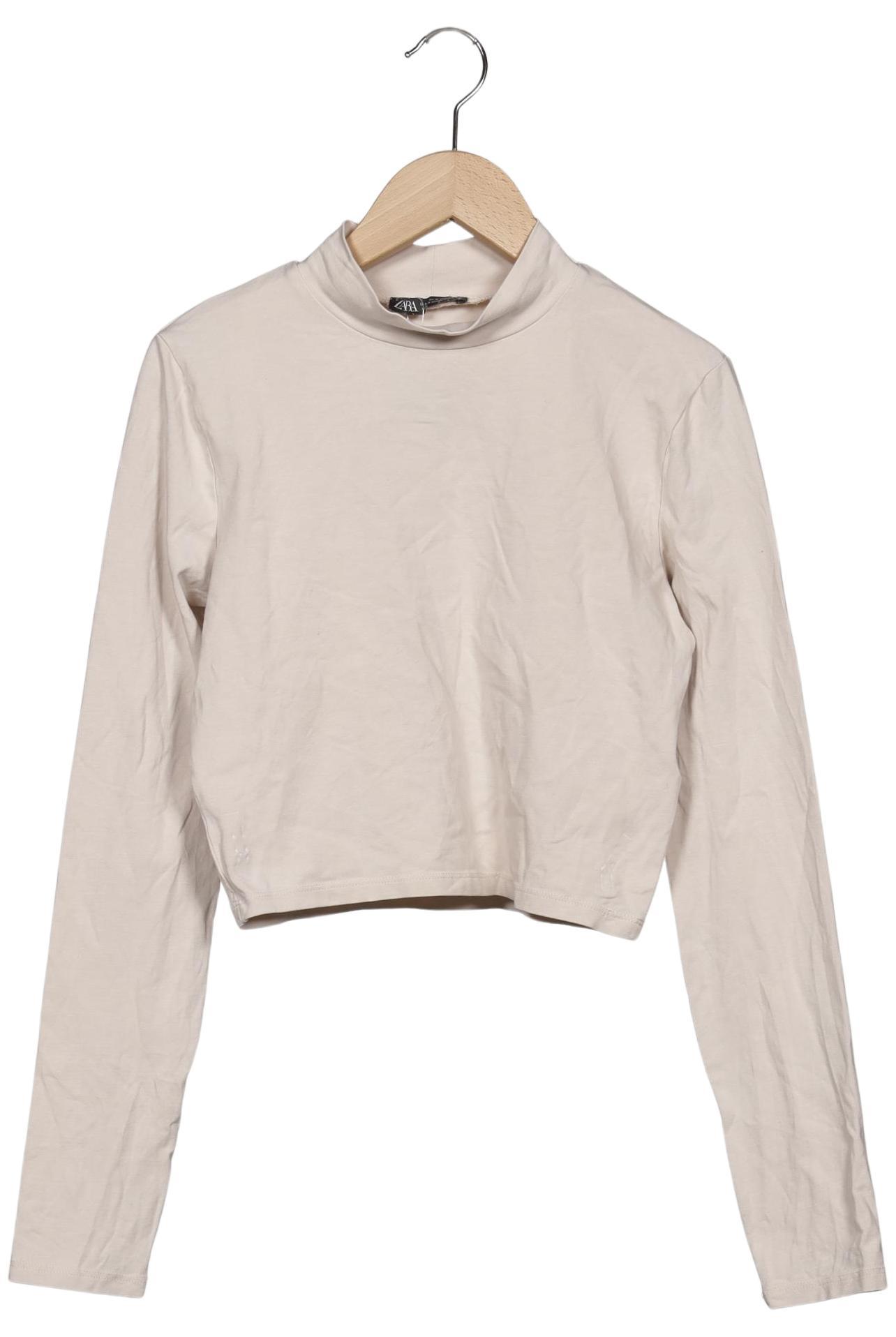 

Zara Damen Langarmshirt, beige, Gr. 36