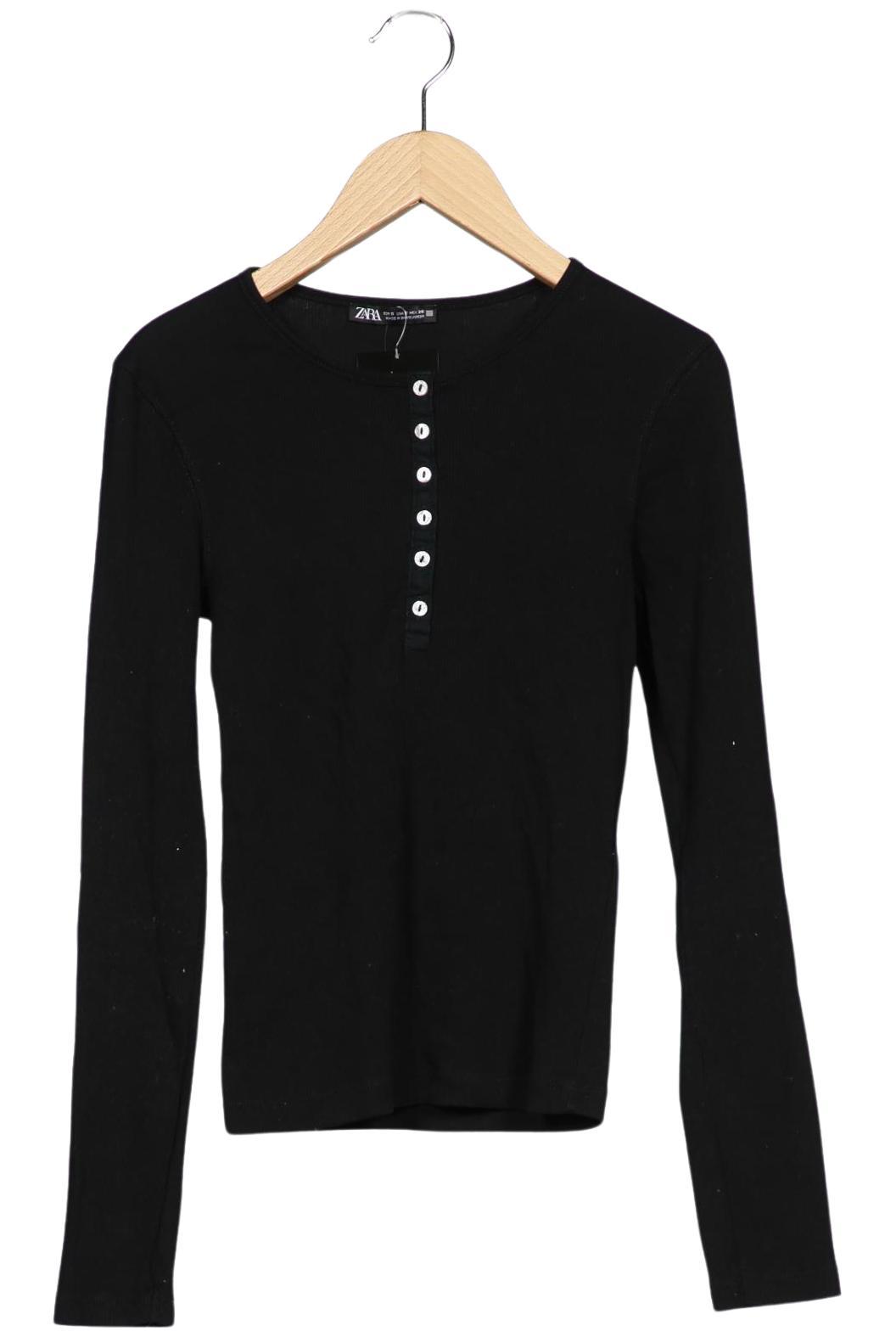 

Zara Damen Langarmshirt, schwarz, Gr. 36
