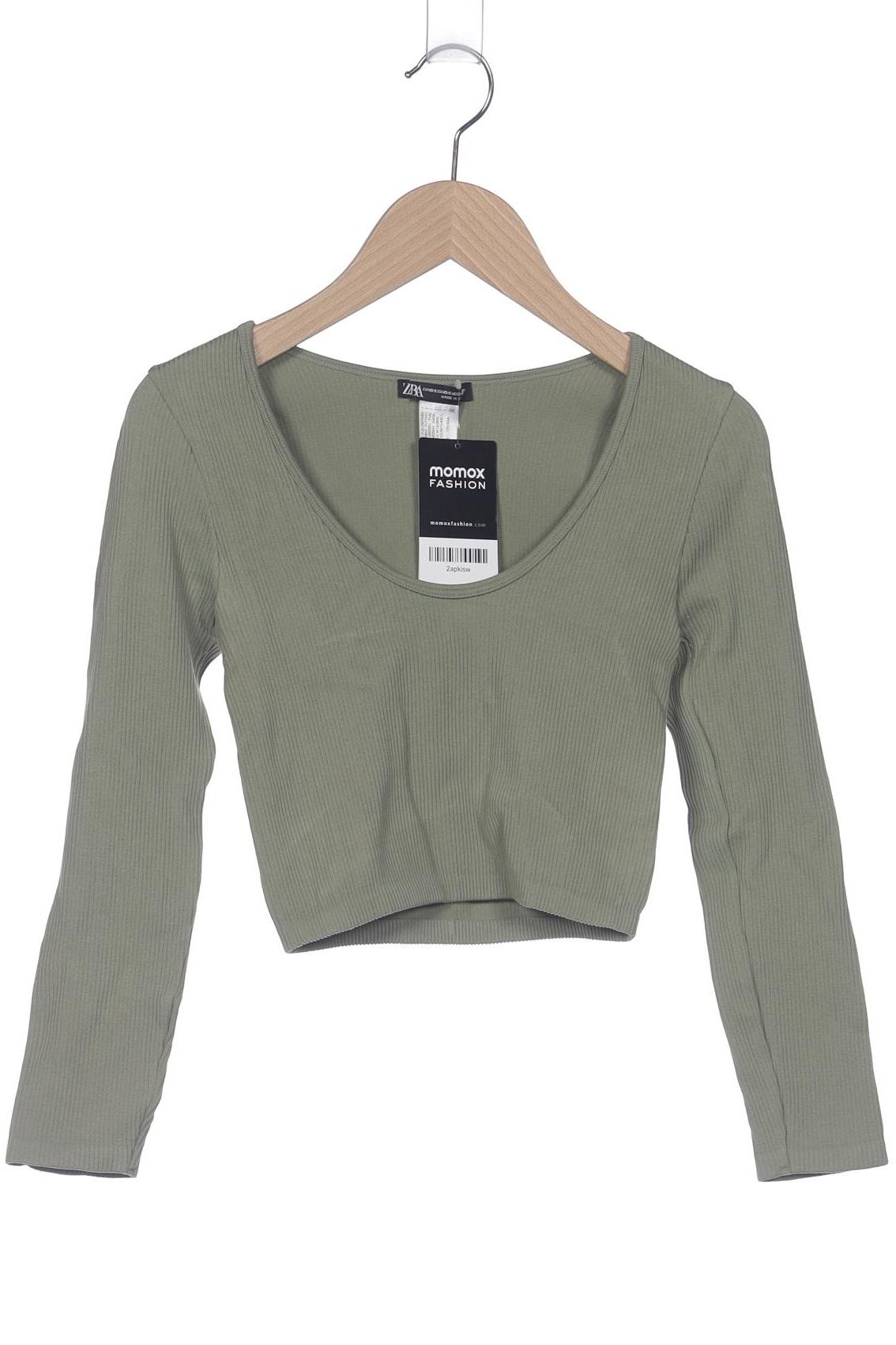 

Zara Damen Langarmshirt, grün, Gr. 34
