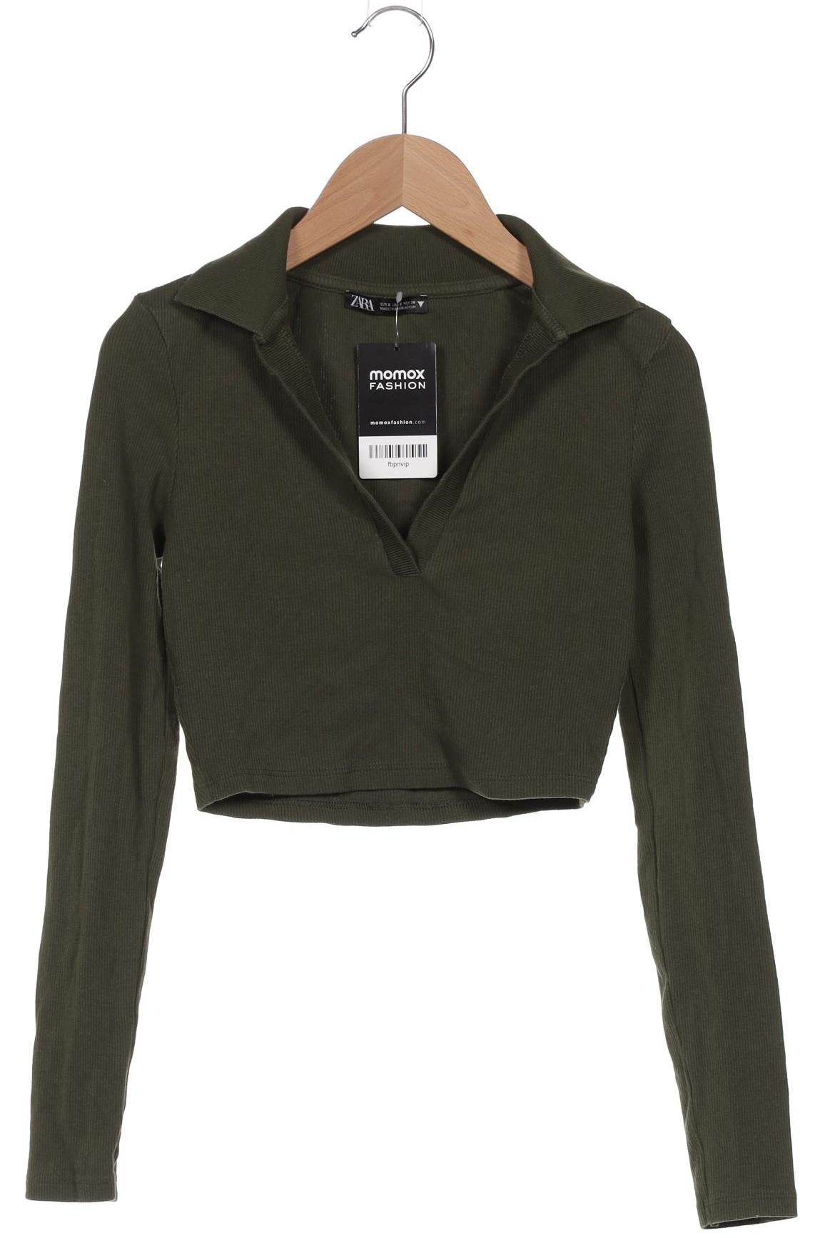 

Zara Damen Langarmshirt, grün, Gr. 36