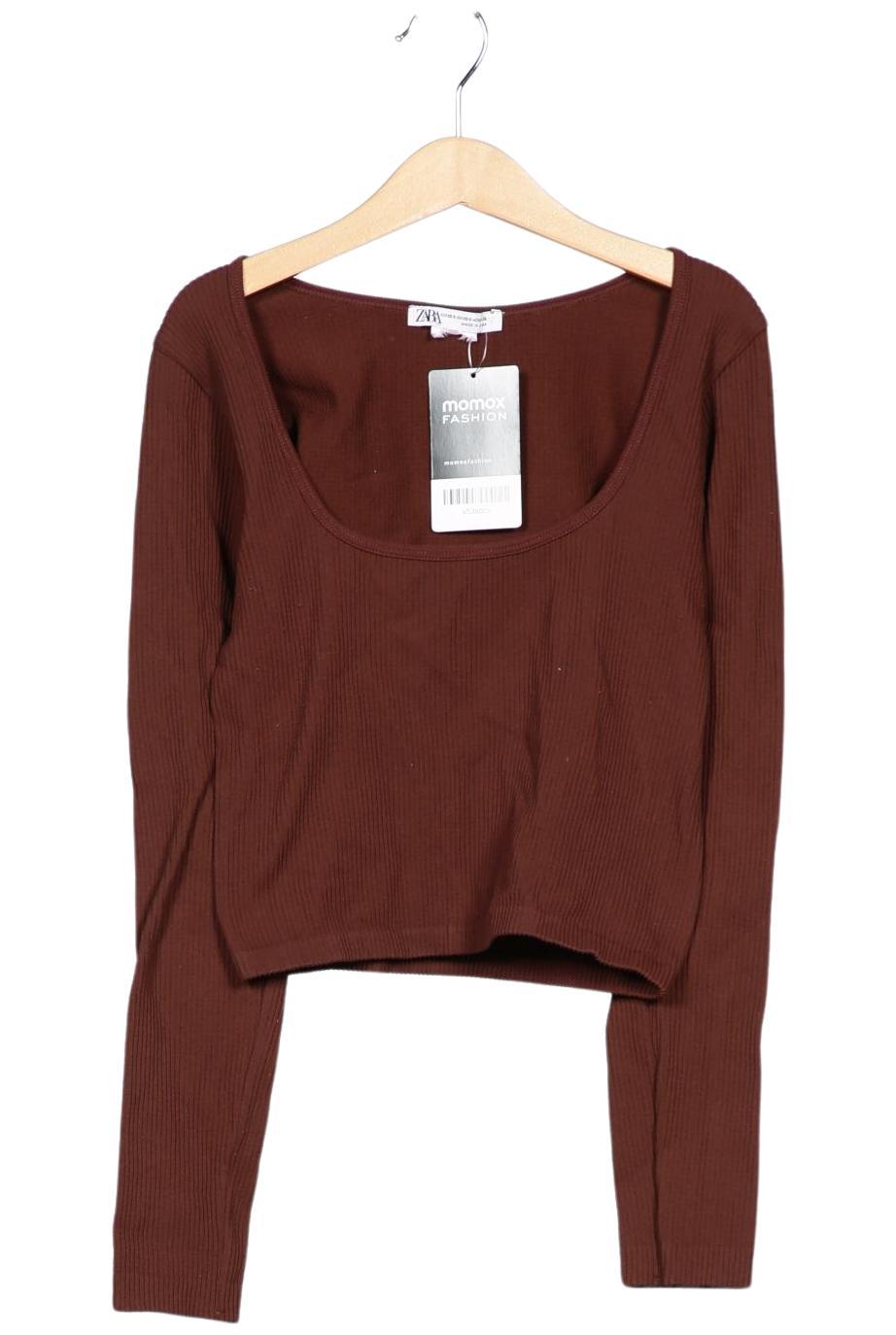 

Zara Damen Langarmshirt, braun, Gr. 34