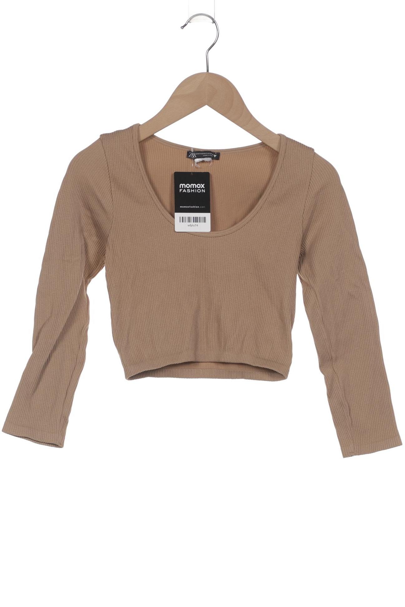 

Zara Damen Langarmshirt, beige, Gr. 34